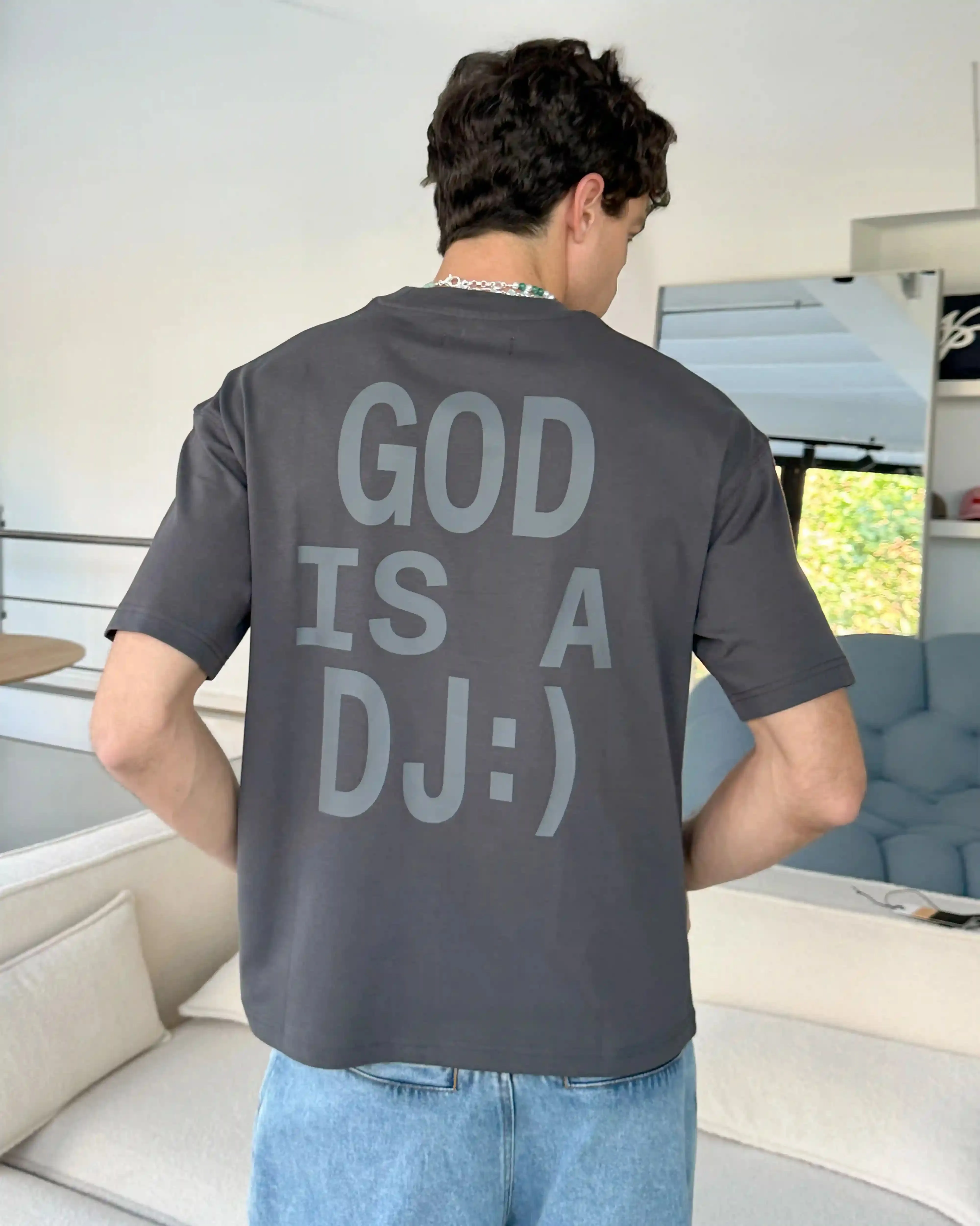 Outdoor Adventure Breathable Performance Wear God is a DJ Tee Ash