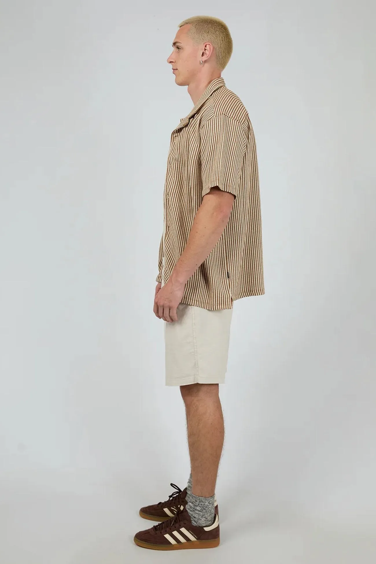 Organic Cotton Construction Modern innovation Jackson Short Sleeve Shirt Brown