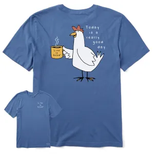 Daily Fashion Men's Really Good Day Chicken Coffee Short Sleeve Tee
