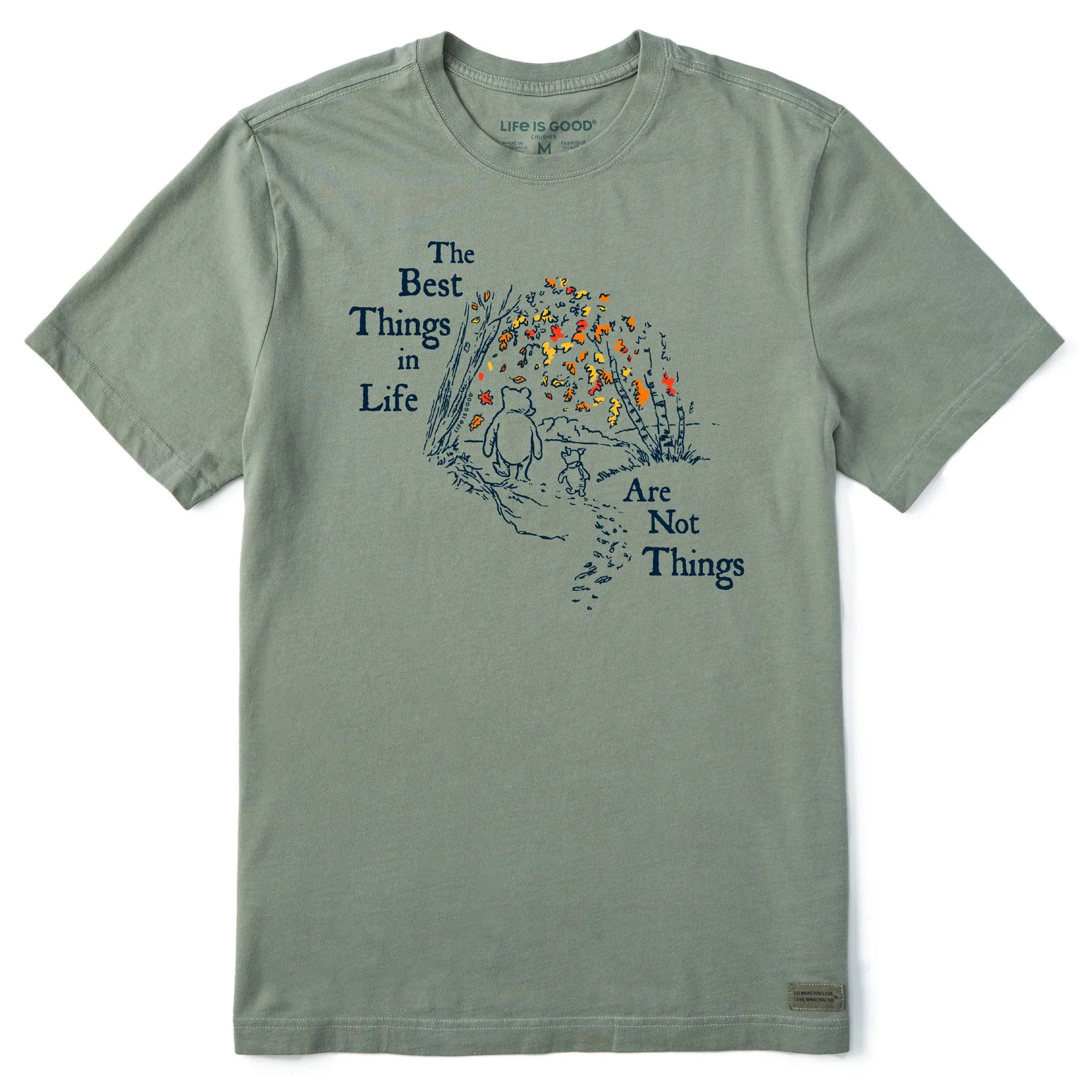 Quick Slip Comfy Casual Men's Winnie Best Things Foliage Short Sleeve Crusher Tee