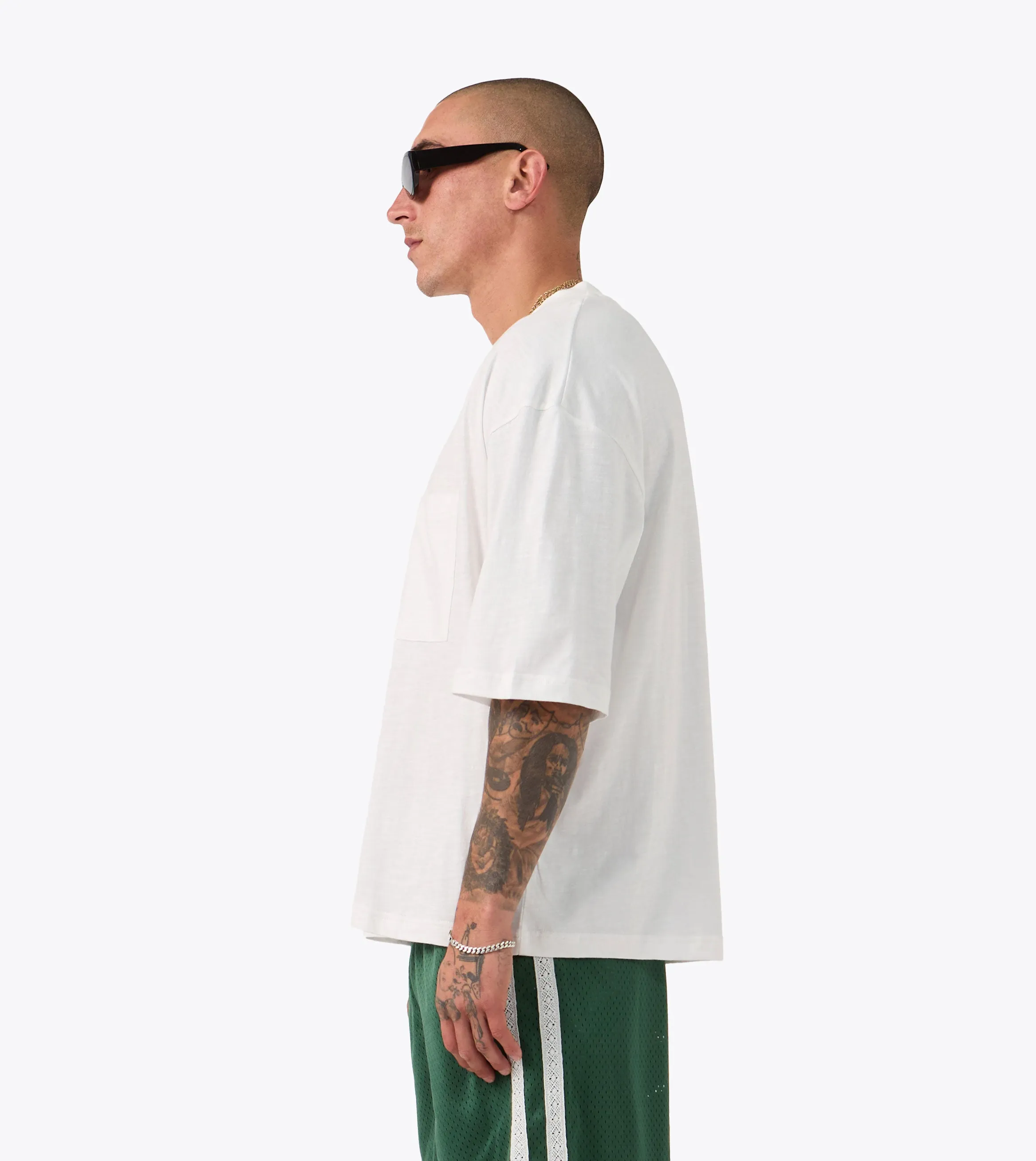 Low Environmental Impact AntiBacterialTreatment Cropped Slub Flow Tee Vintage White