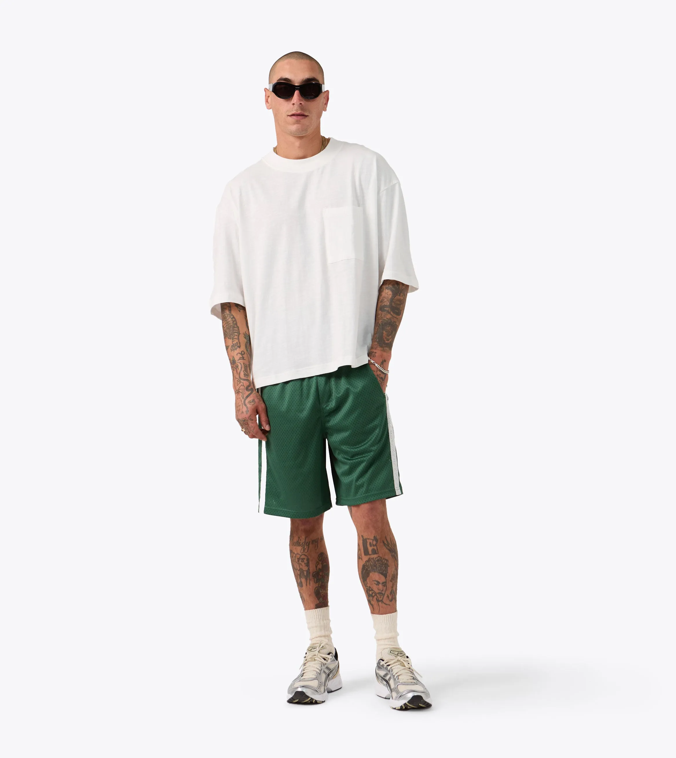 Effortless Look Sun Protection Cropped Slub Flow Tee Vintage White