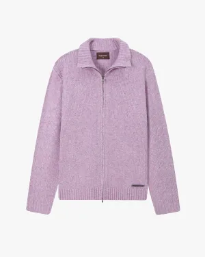 Casual Cool Sweet Zip-up Knit Lilac