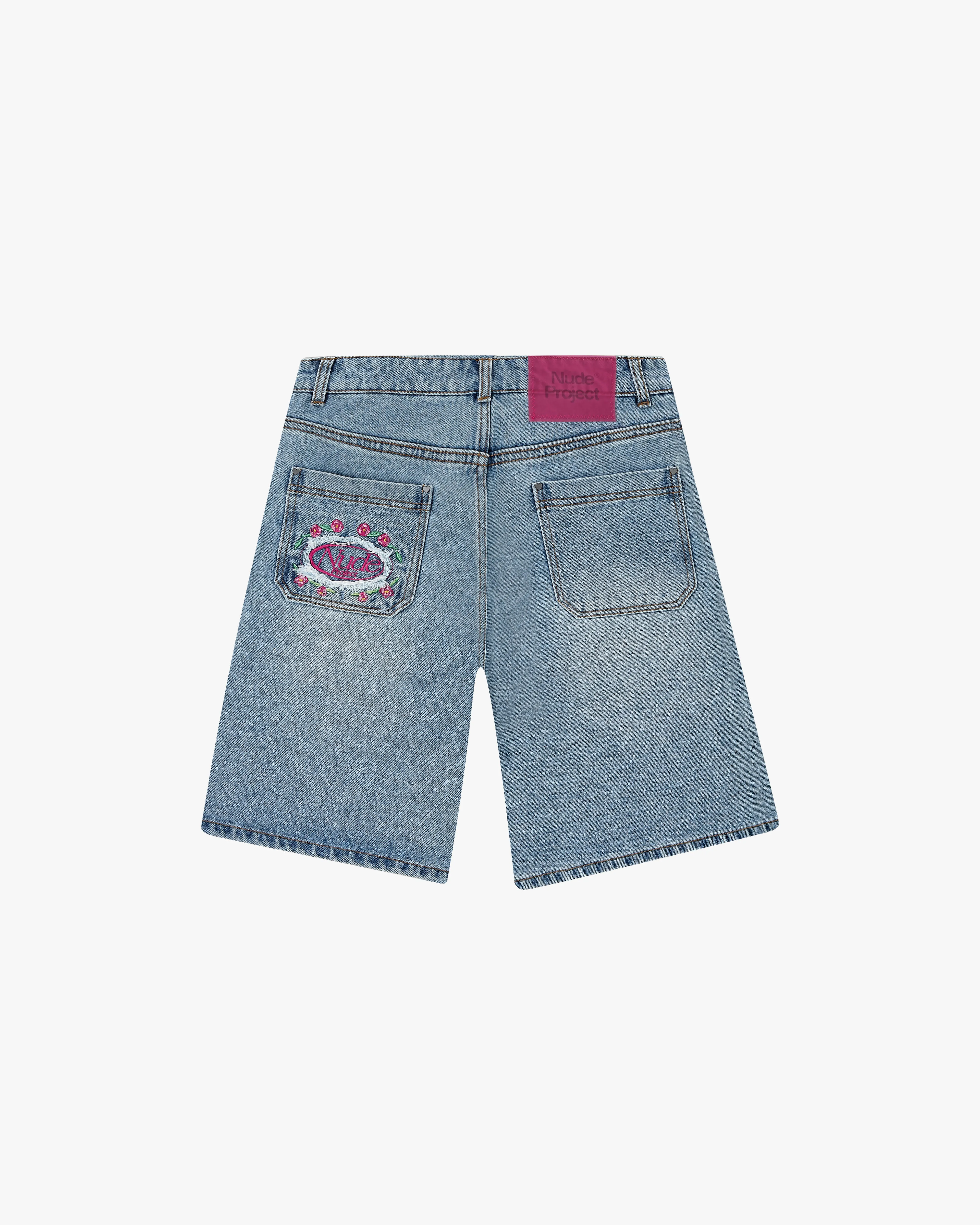 Anytime Fit Clean Style Flowers Denim Shorts