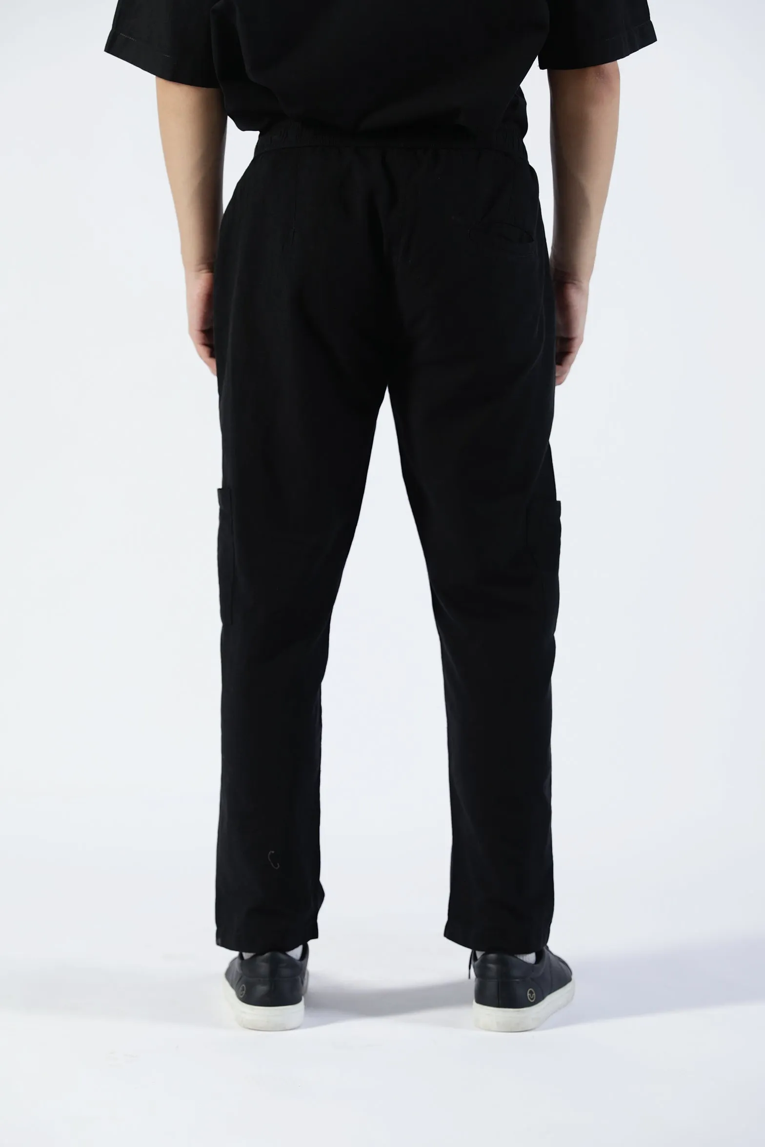 StainResistantCoating BAGGY FIT LINEN CARGO TROUSER