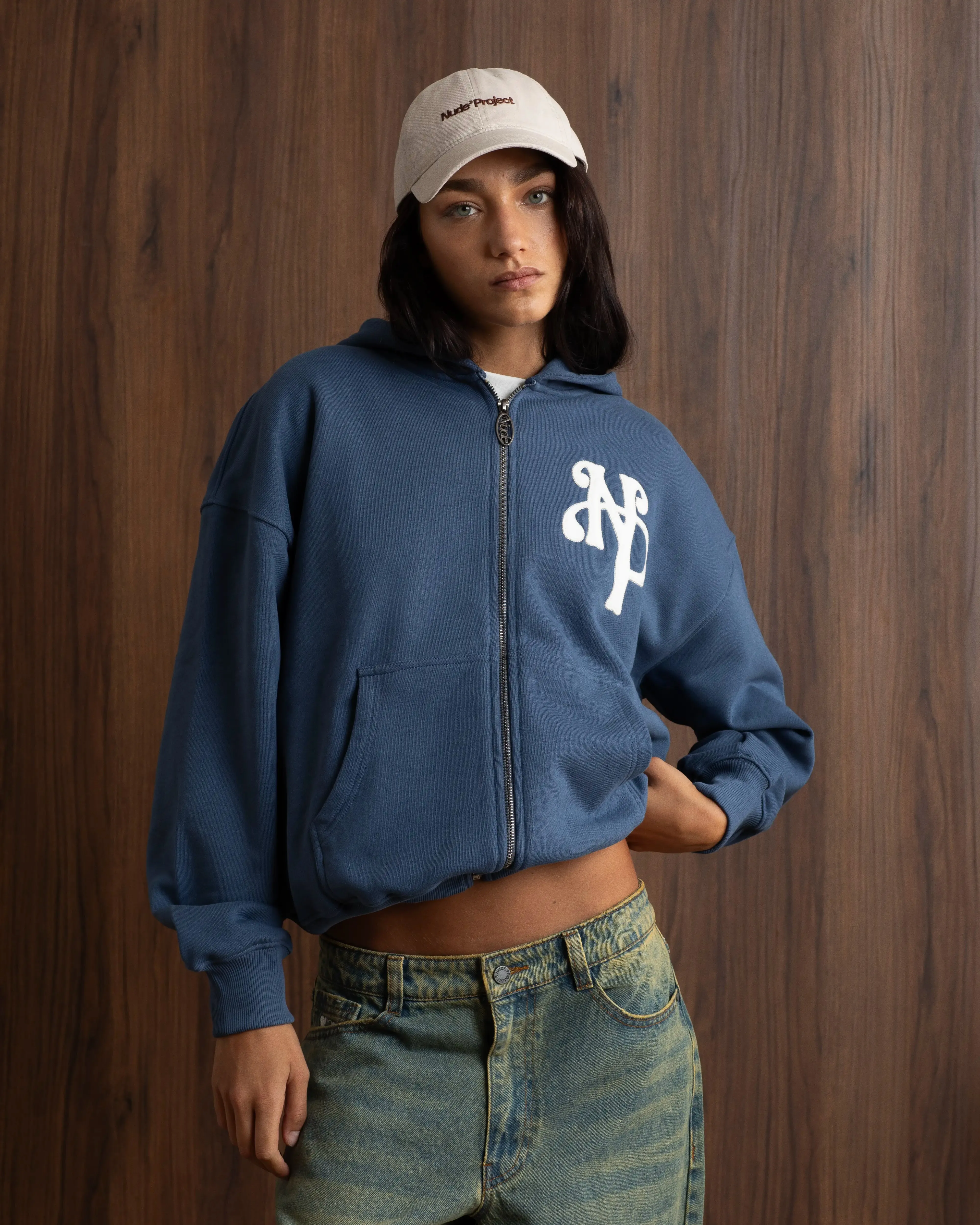 Kill Bill Zip-Up Hoodie Indigo Fashion Basics Camping Comfort