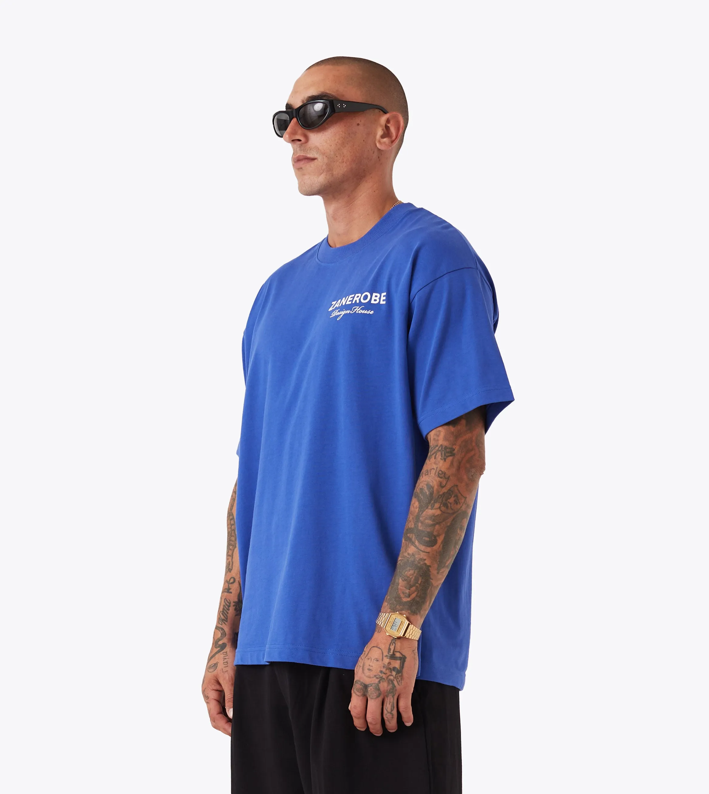 ZDH Box Tee Cobalt Blue Flexible Collar