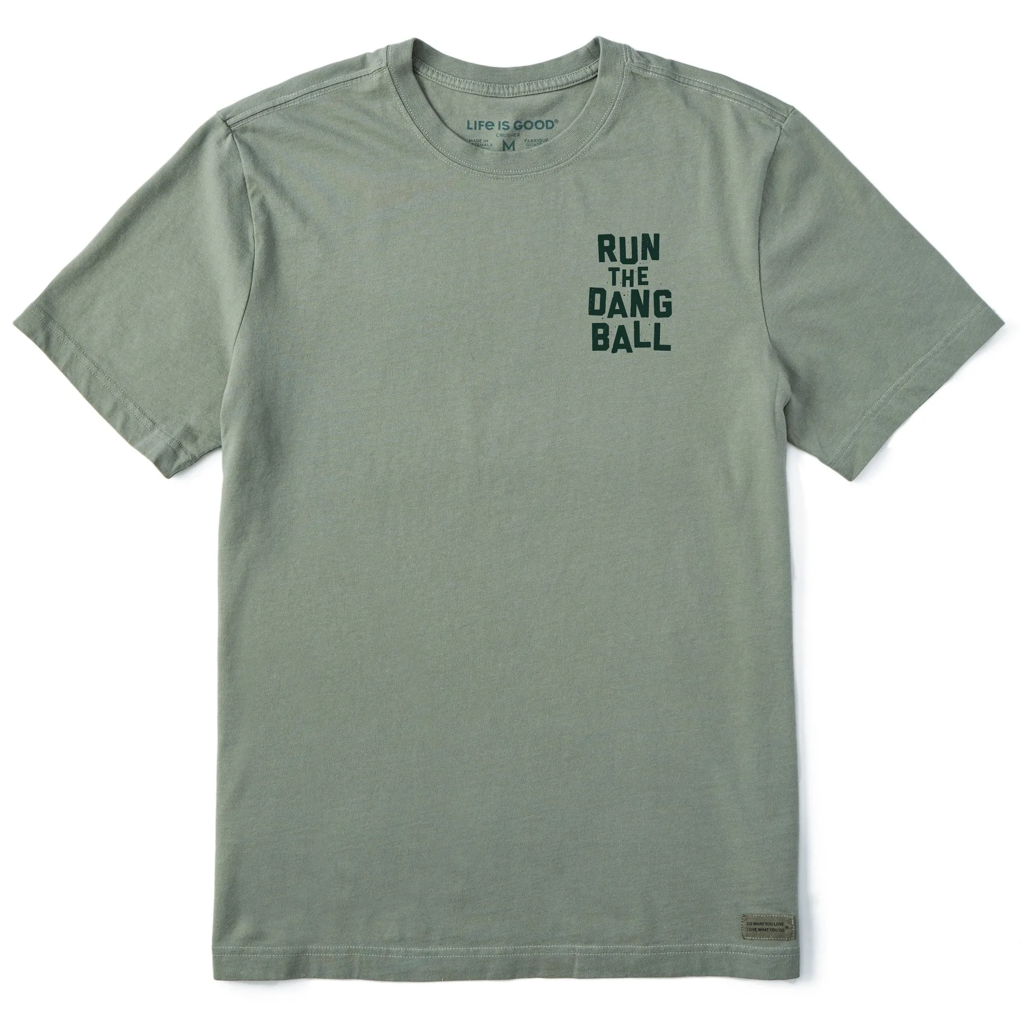 Men's Run the Dang Ball Short Sleeve Tee Minimalist Stitching Chill Design