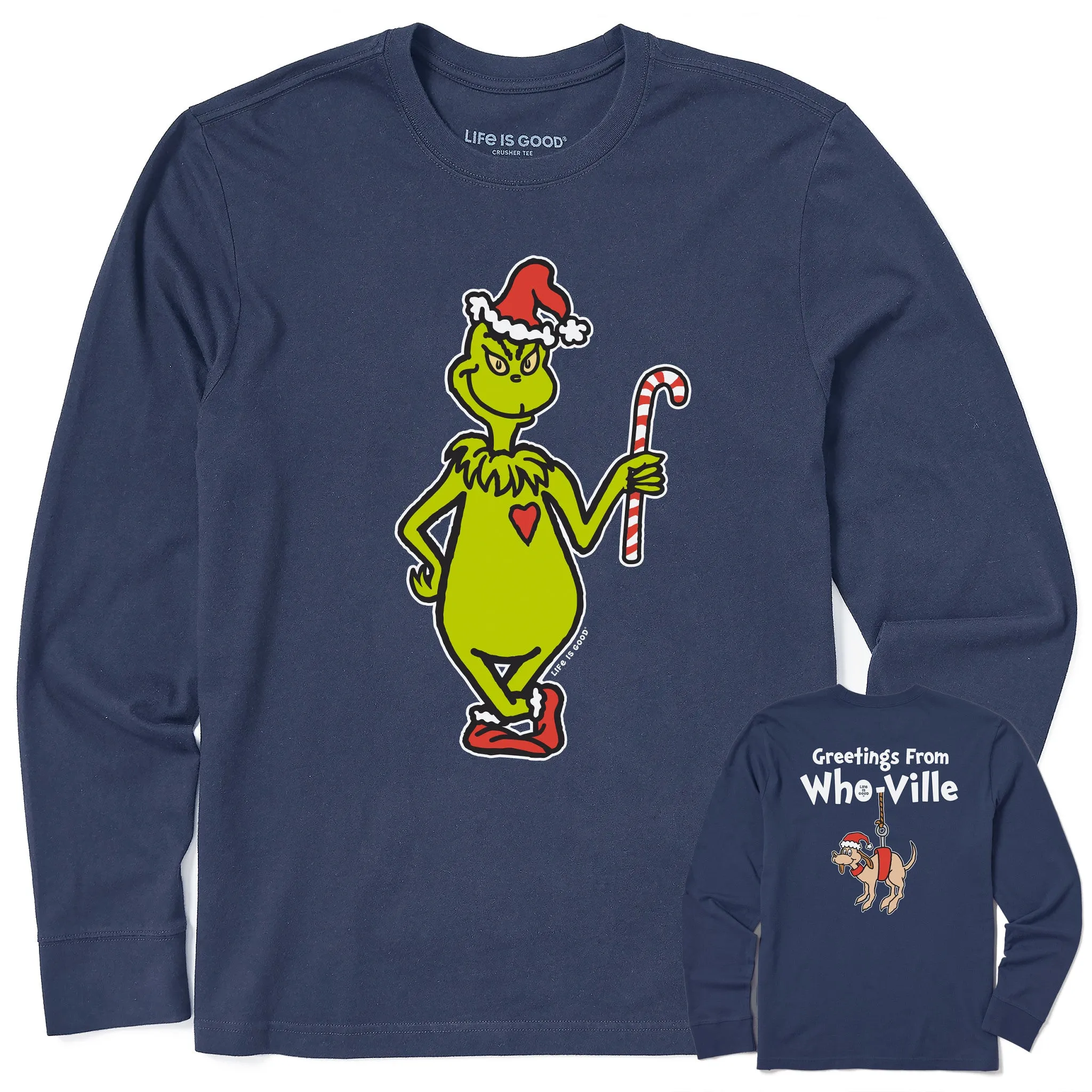 Men's Greetings From Who-Ville Long Sleeve Crusher Tee Anti microbial coating