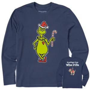 Soft Texture Men's Greetings From Who-Ville Long Sleeve Crusher Tee