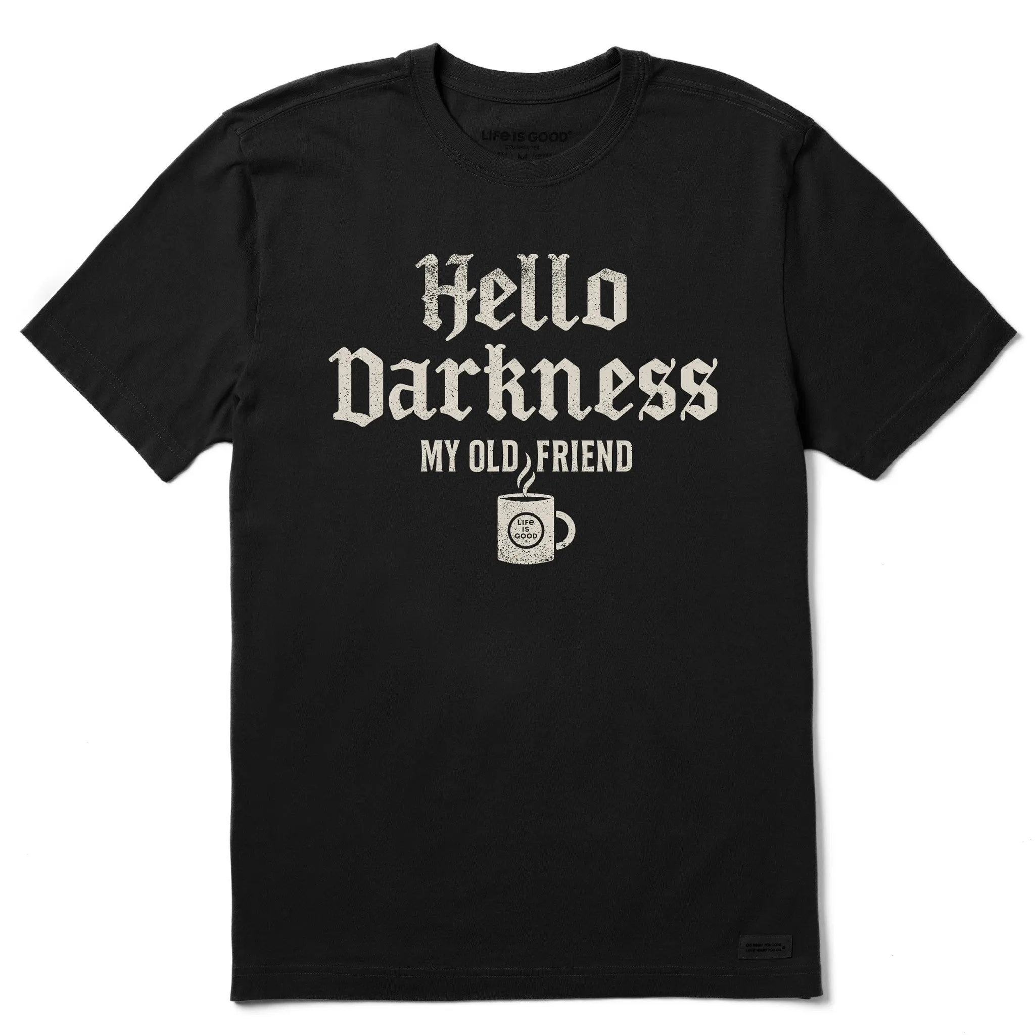 Wear Resistant Fabric Men's Hello Darkness Coffee Short Sleeve Tee
