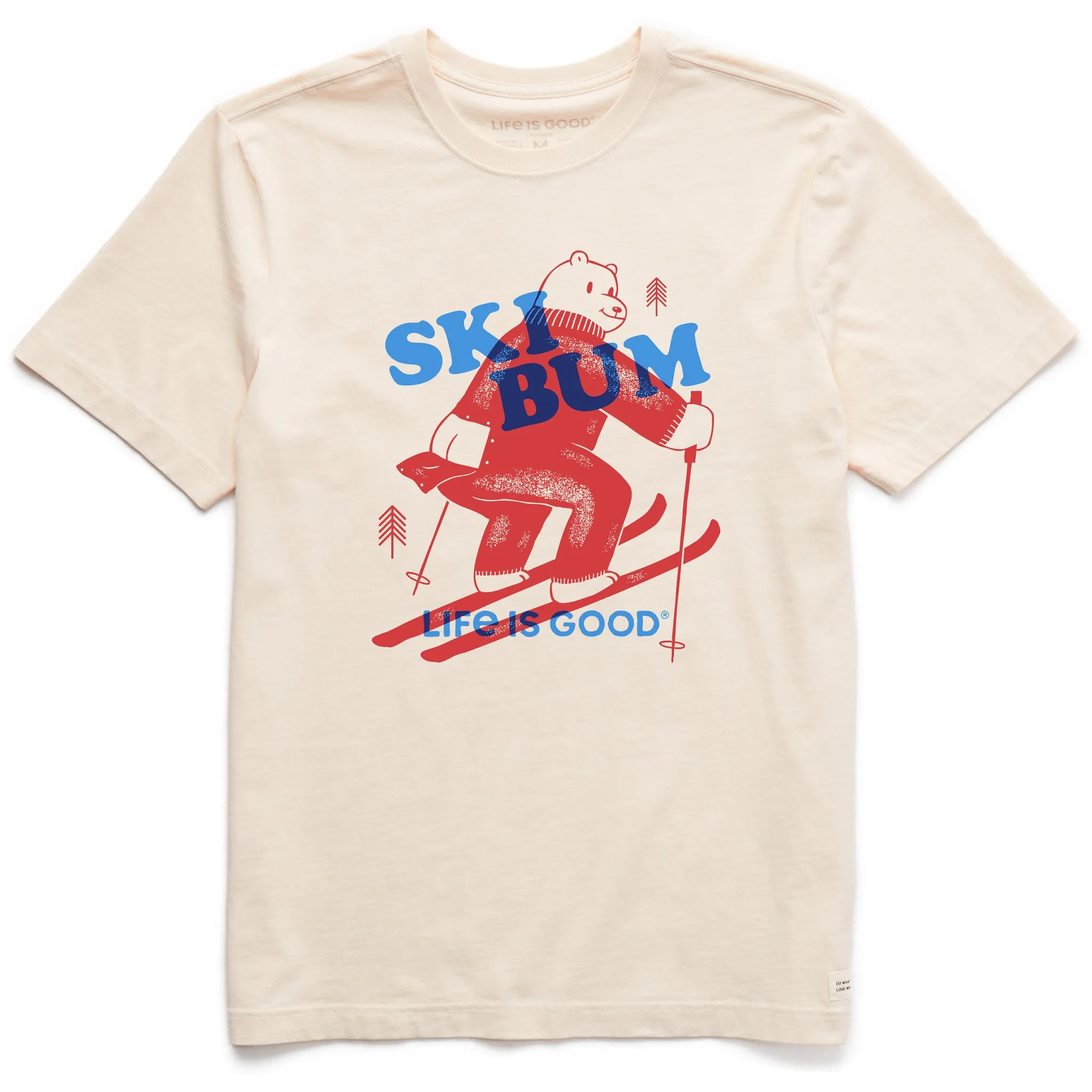 Subtle Embroidery Men's Ski Bum Short Sleeve Crusher Tee