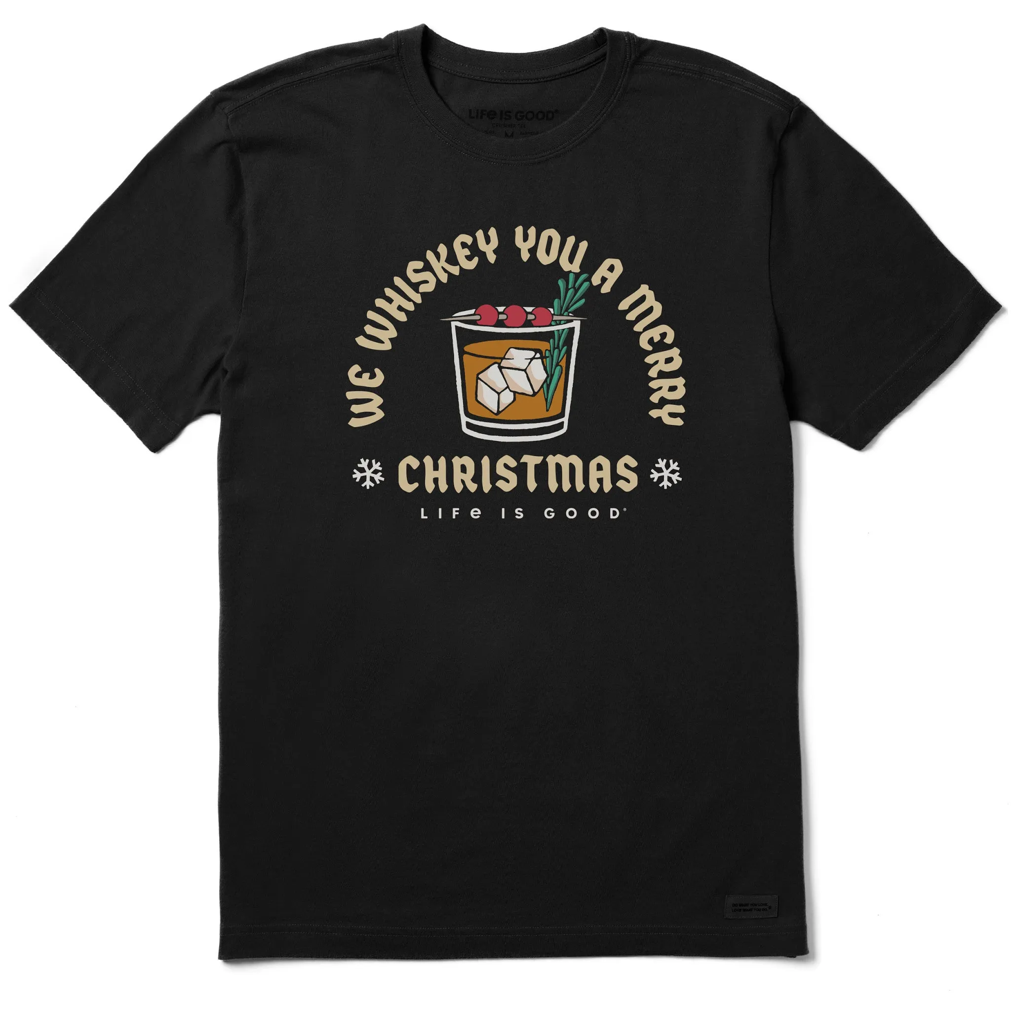 Cozy Wear Breathable Waistband Men's We Whiskey You a Merry Christmas Short Sleeve Crusher Tee