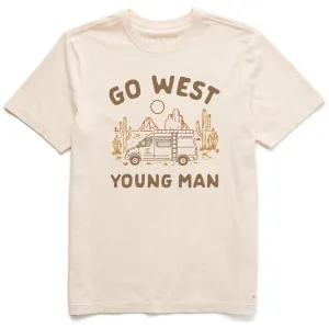 Street Smart Look Men's Go West Young Man Short Sleeve Crusher Tee