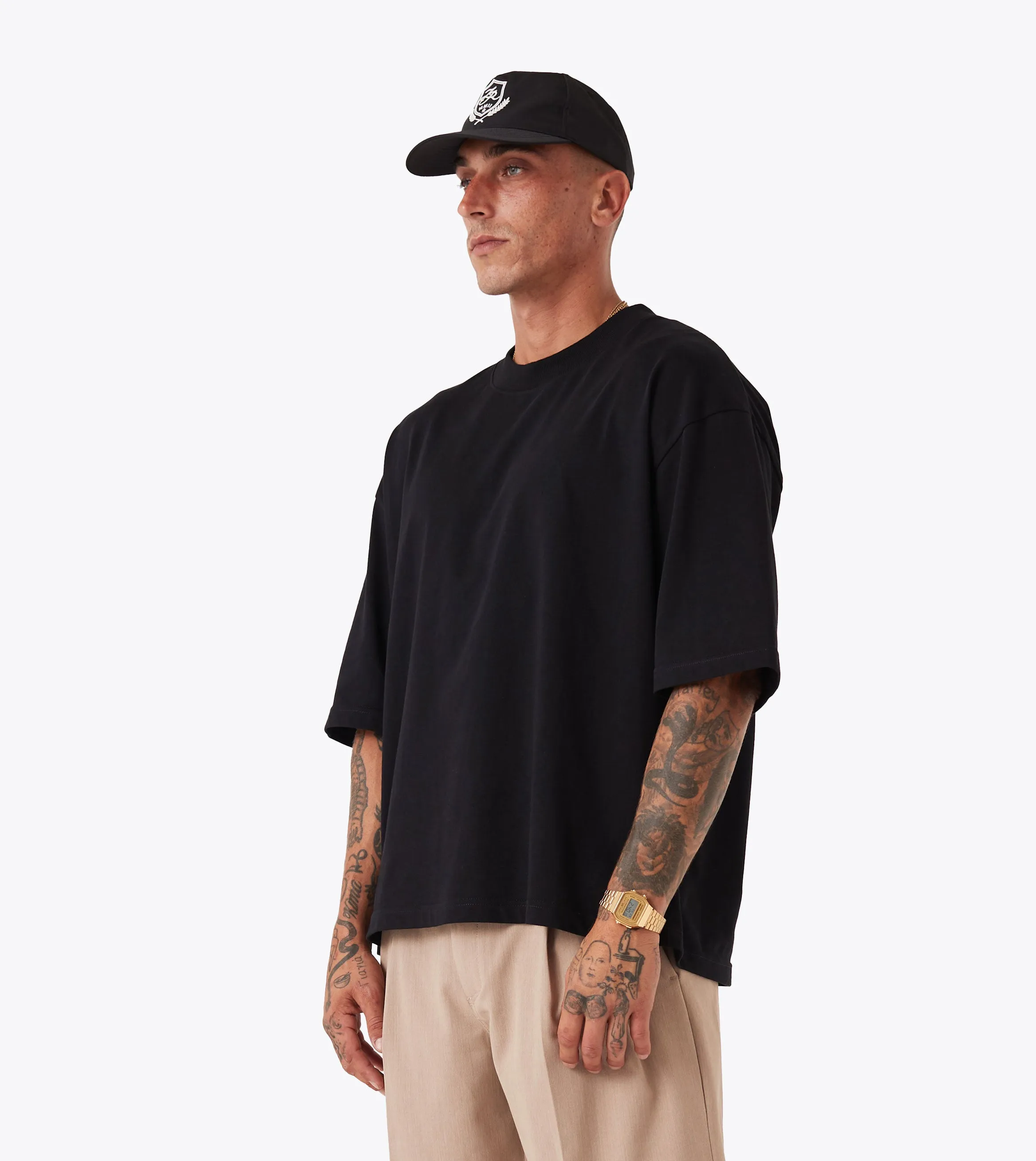 Timeless Fit Flow Crop Tee Black