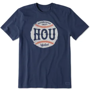 Non Restrictive Cut Men's Houston Baseball Short Sleeve Crusher Tee