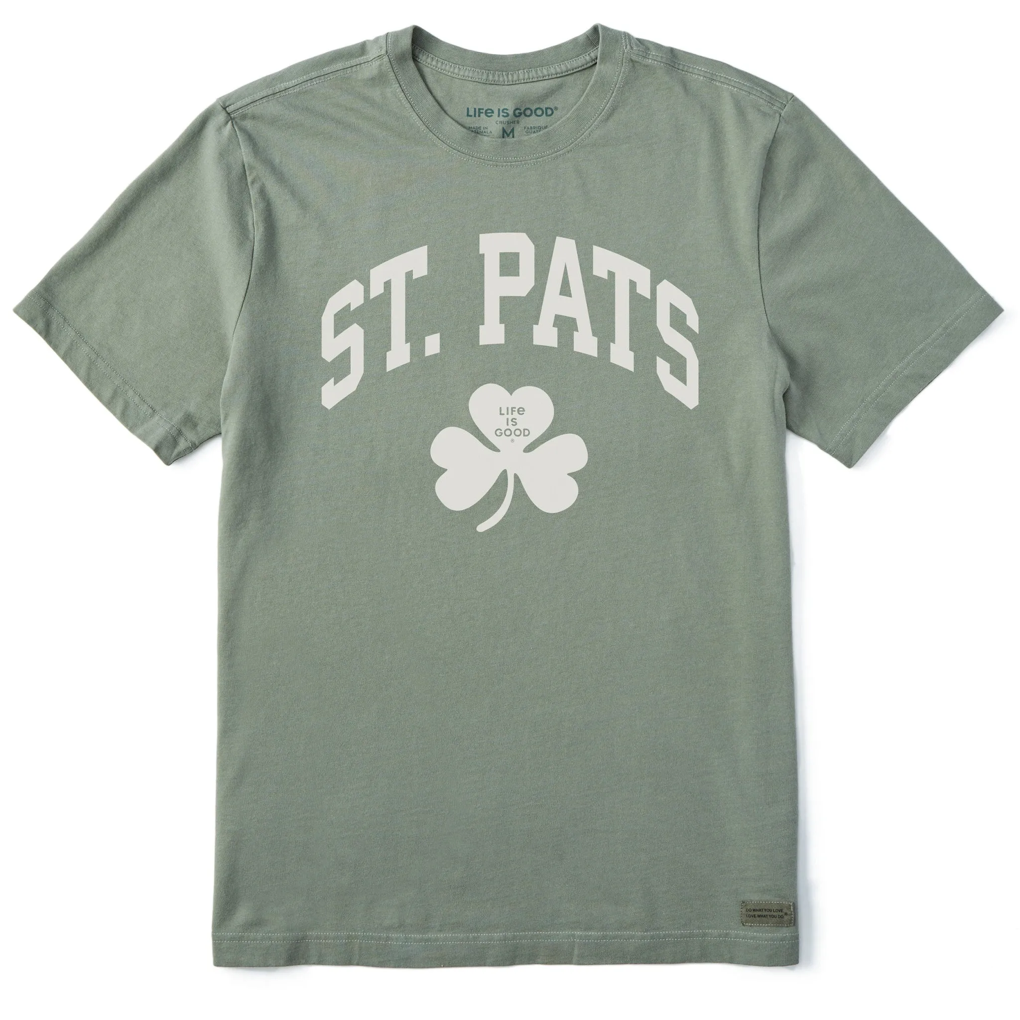 Men's St. Pats Arch Short Sleeve Crusher Tee VintageWashEffect Essential Fashion