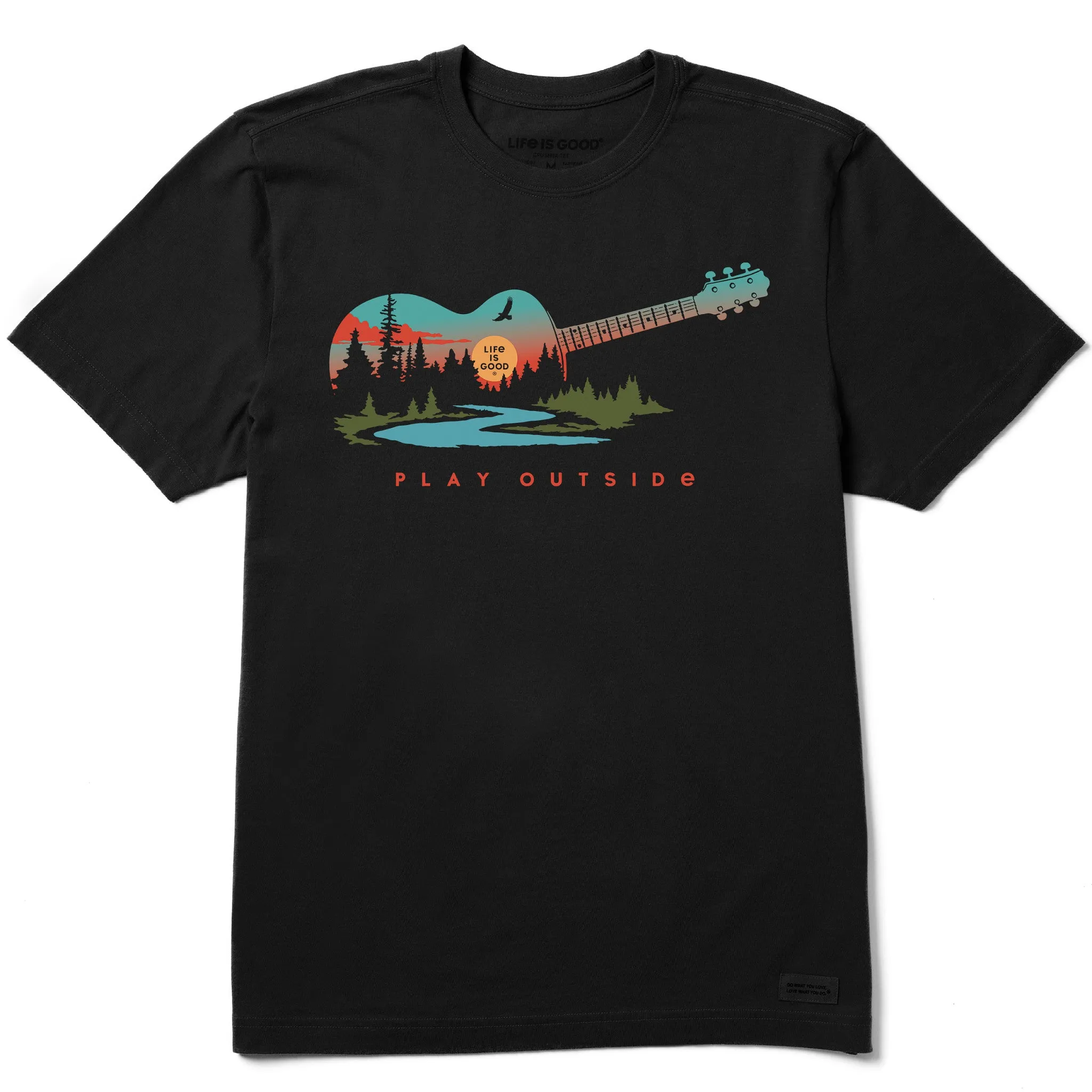 Stylish Casual Casual Design Men's Play Outside Guitar Short Sleeve Crusher Tee