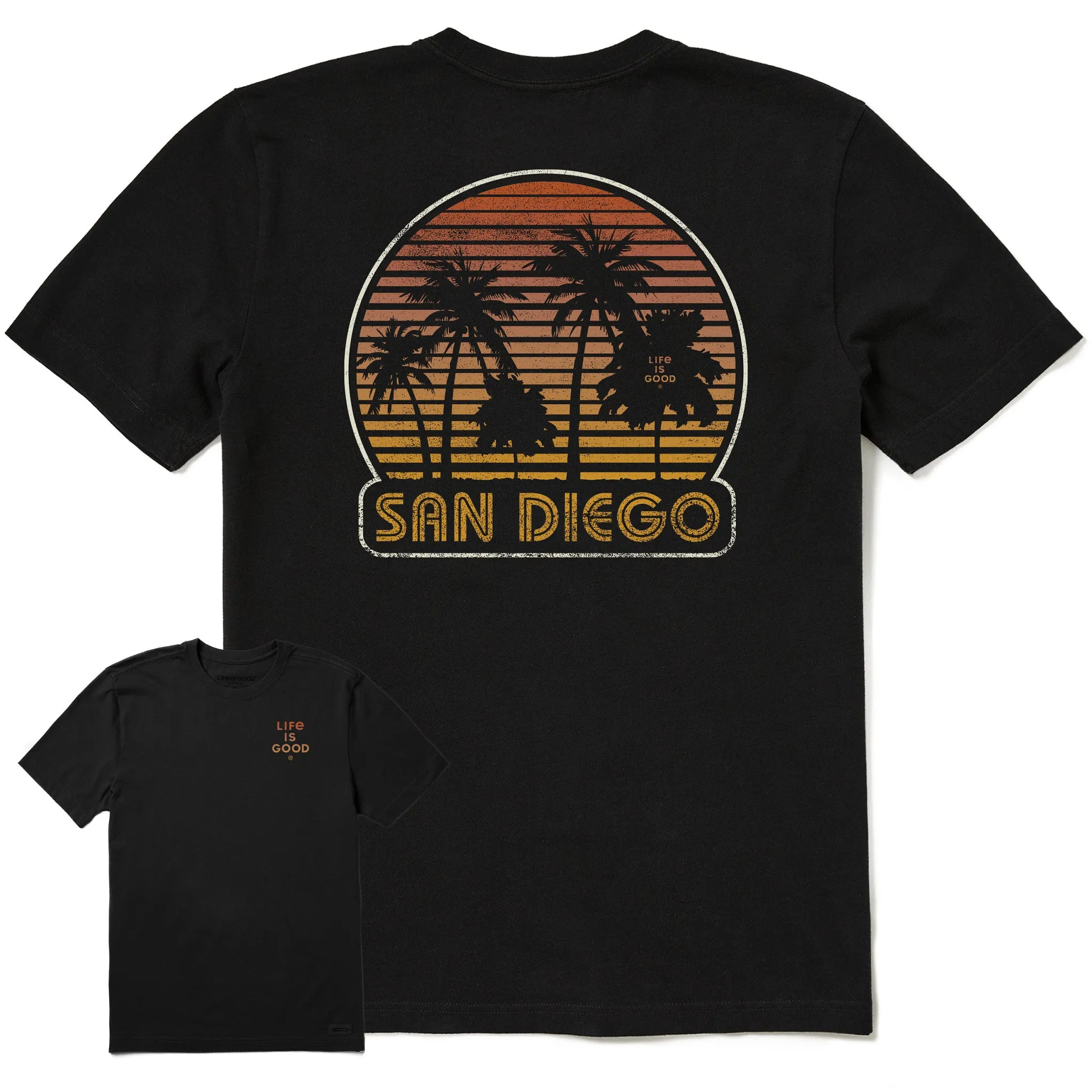 NonRestrictiveCut Men's San Diego Retro Palms Short Sleeve Crusher Tee
