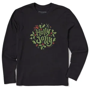 Men's Holly Jolly Circle Long Sleeve Crusher Tee On-the-Go Comfort Elegant