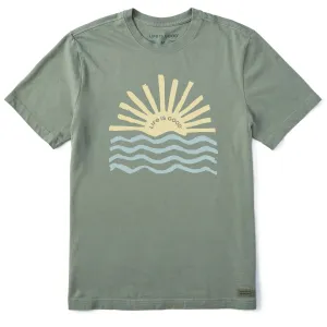 Men's Sunny Waves Short Sleeve Tee Elastic Fit Trendy Vibe