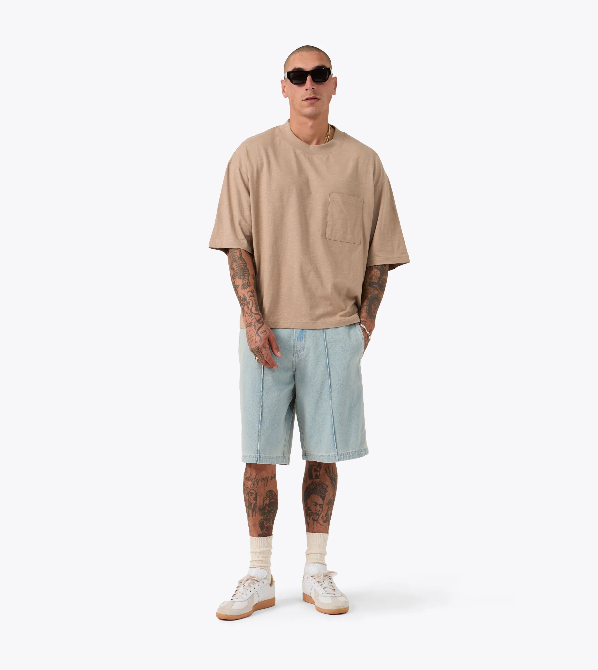 Comfy Stretch Fit Cropped Slub Flow Tee Coffee