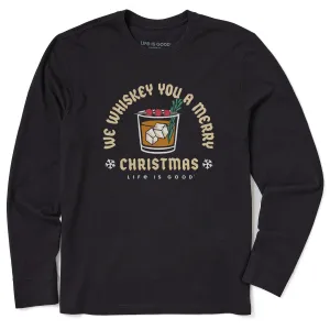 Men's We Whiskey You a Merry Christmas Long Sleeve Crusher Tee EasyCare Fabric