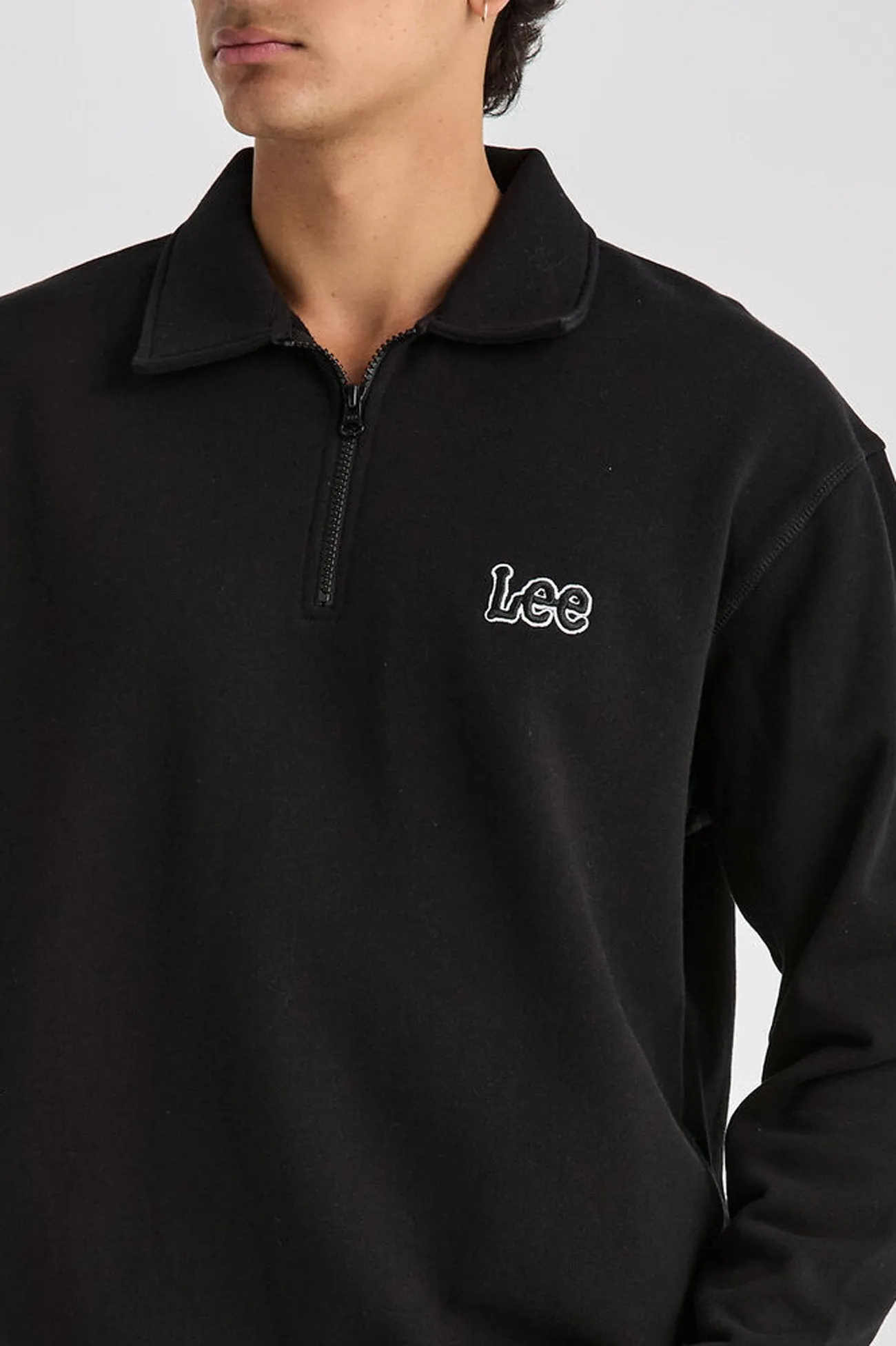 Collar Fleece Sweat Black Team Edge