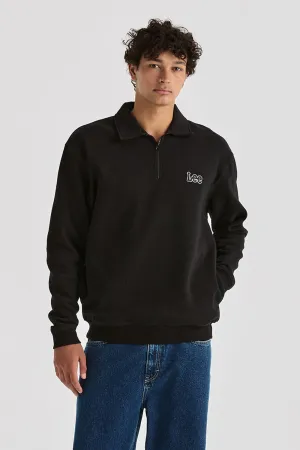 clean look Collar Fleece Sweat Black