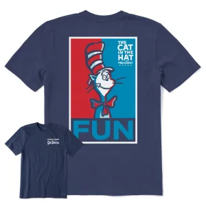 Men's The Cat For President Short Sleeve Crusher Tee WrinkleResistant
