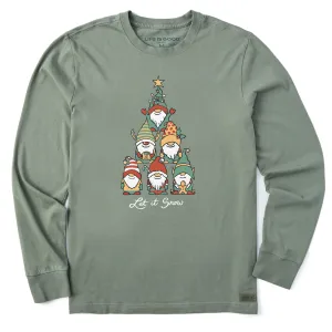 Men's Gnome Christmas Tree Long Sleeve Crusher Tee Structured silhouette Daily Trend