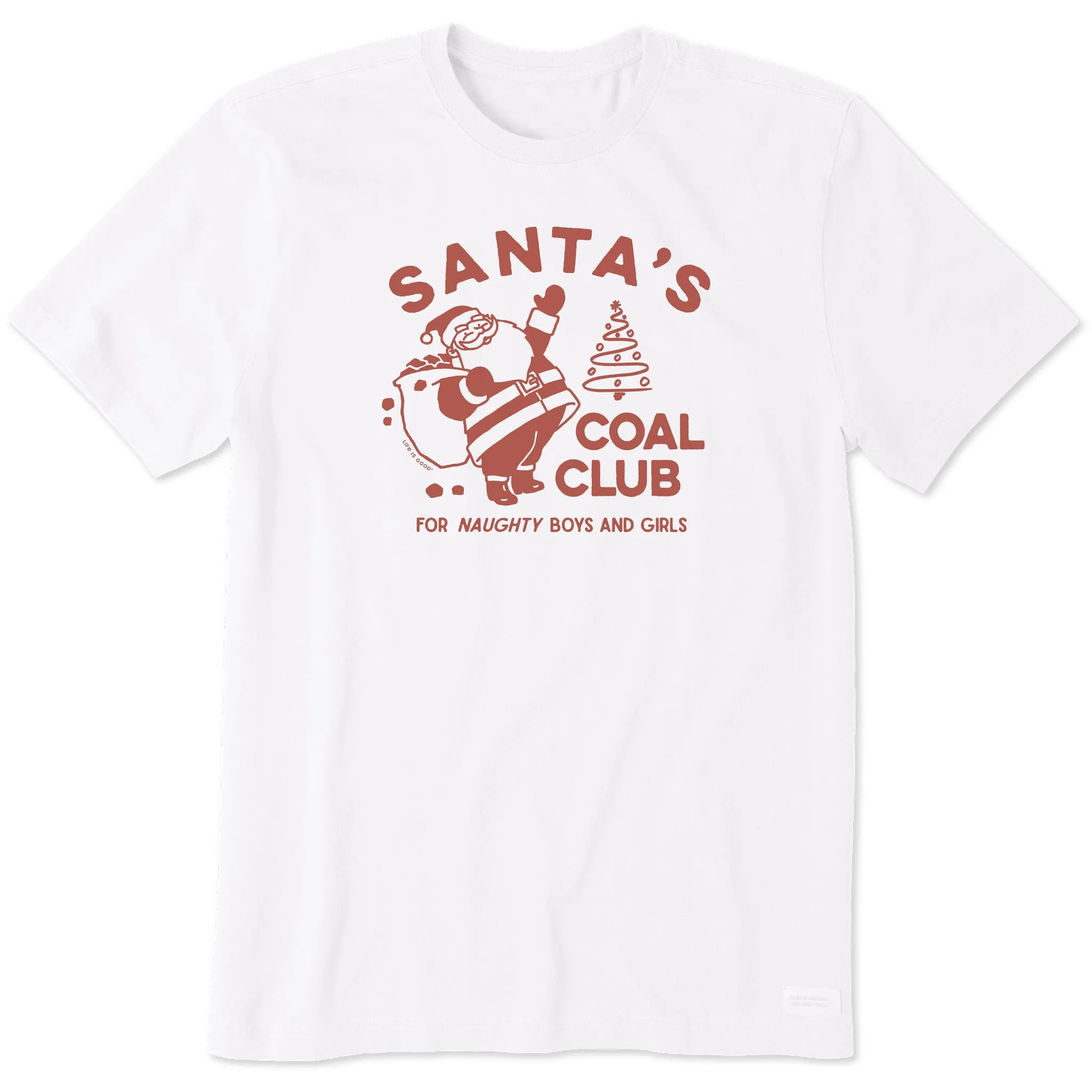 Men's Santa's Coal Club Short Sleeve Crusher Tee family gathering Relaxed Wearable