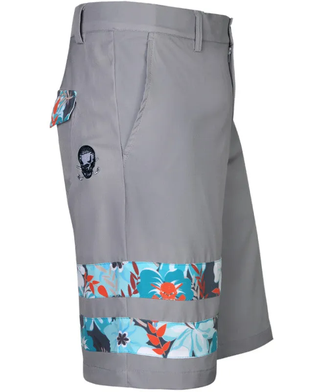 Tattoo Golf: Men's Zuma ProCool Golf Shorts - Zuma Grey-Zuma No Slip Waistband