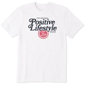 Micro Perforation Perfect for Vacation Men's Positive Lifestyle Script Short Sleeve Crusher Tee