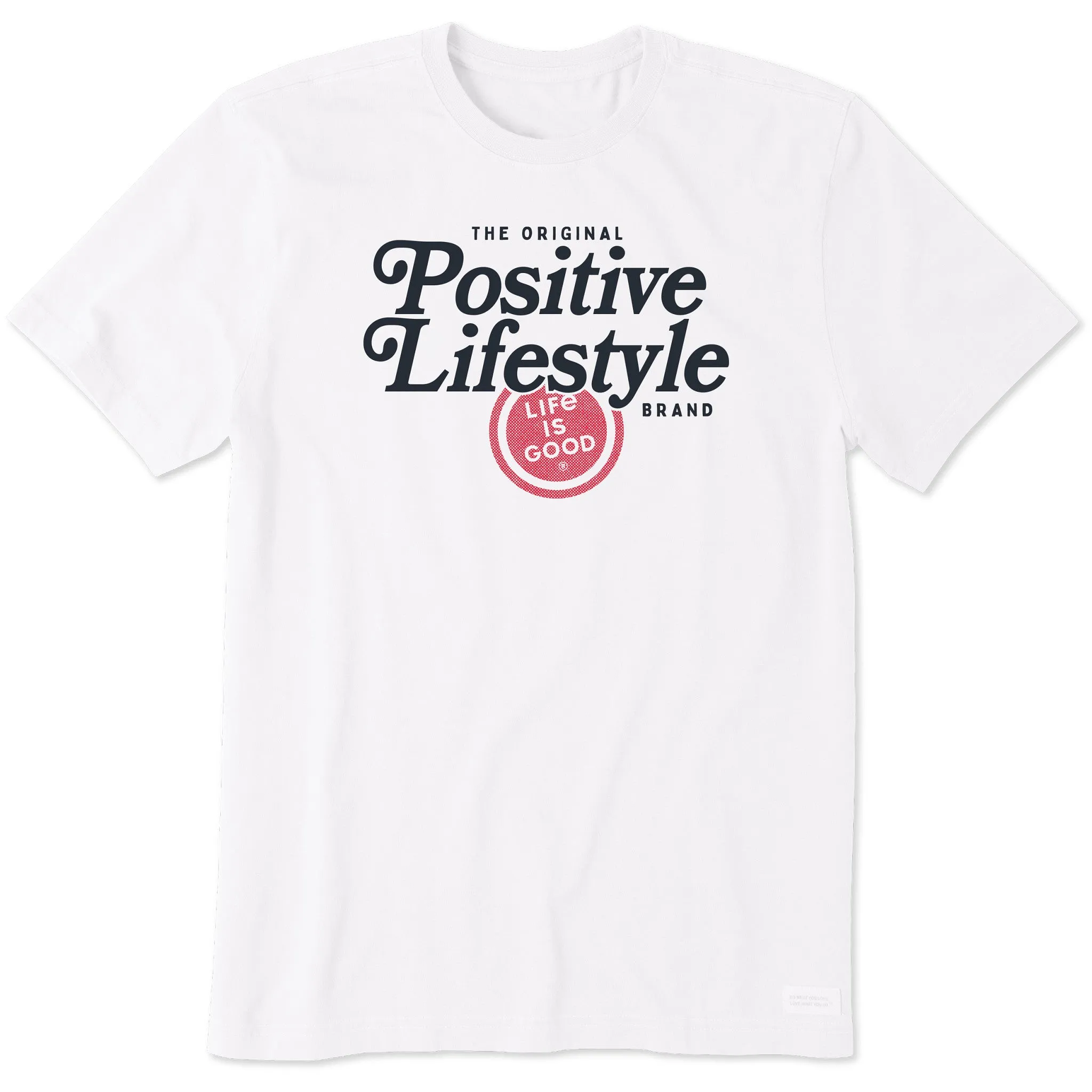 Men's Positive Lifestyle Script Short Sleeve Crusher Tee Reinforced Hems All-day Comfort