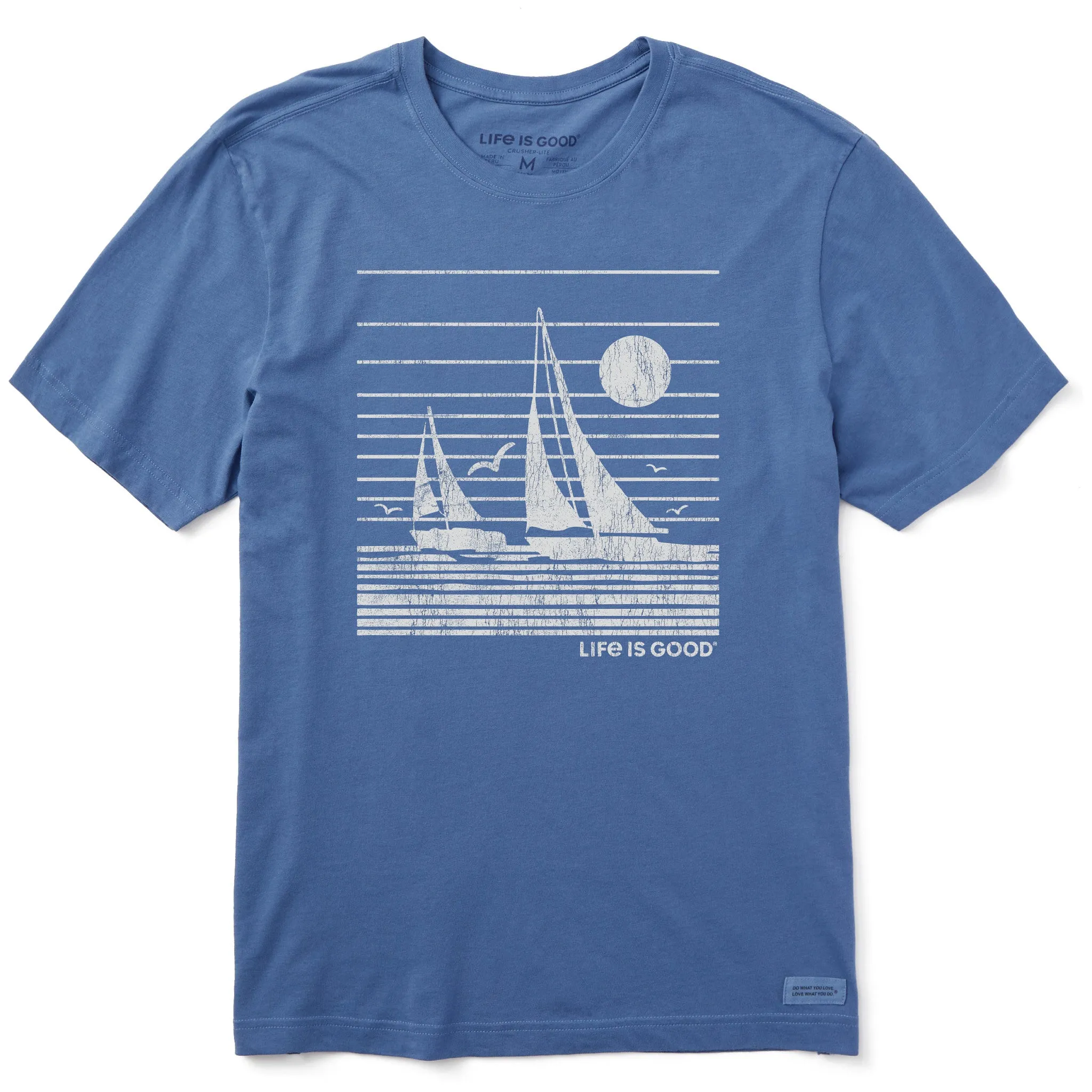 Light Comfort Sleek Design Fit Men's Sailboat Stripes Short Sleeve Tee