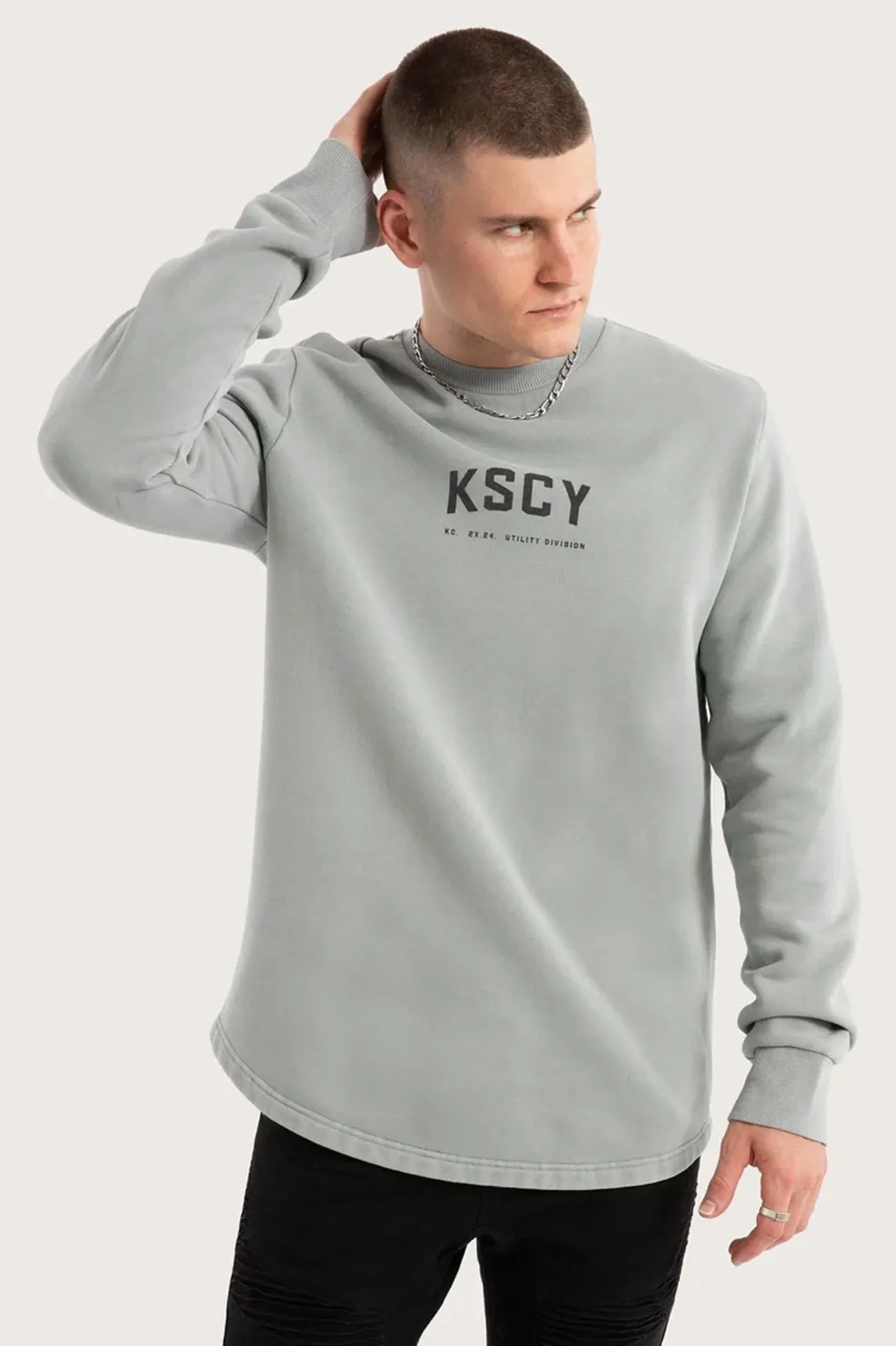 Protocol Dual Curved Sweater Pigment Limestone AntiPilling Surface Formal Wear