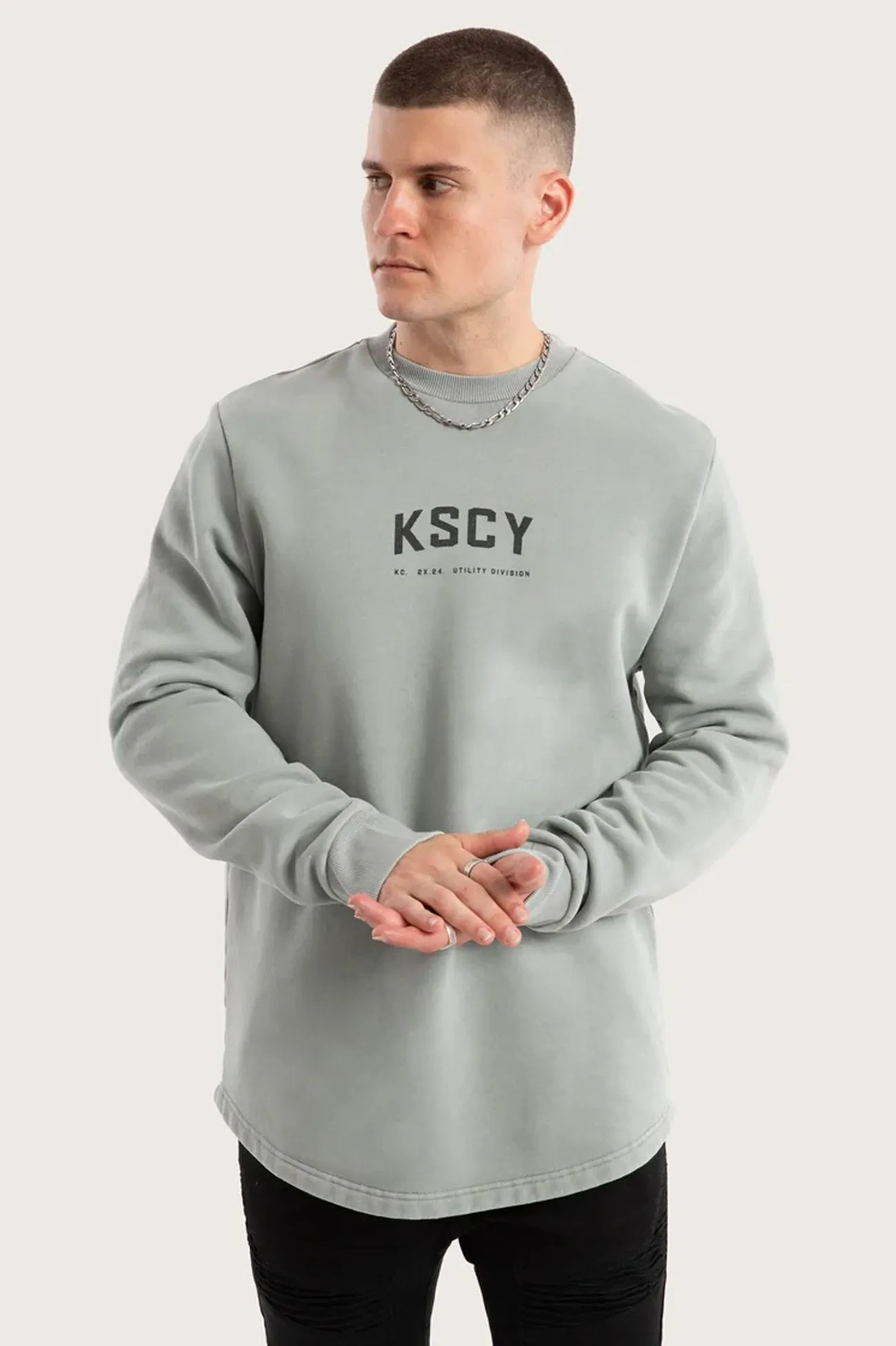 Protocol Dual Curved Sweater Pigment Limestone Linen Soul OdorControlClothing