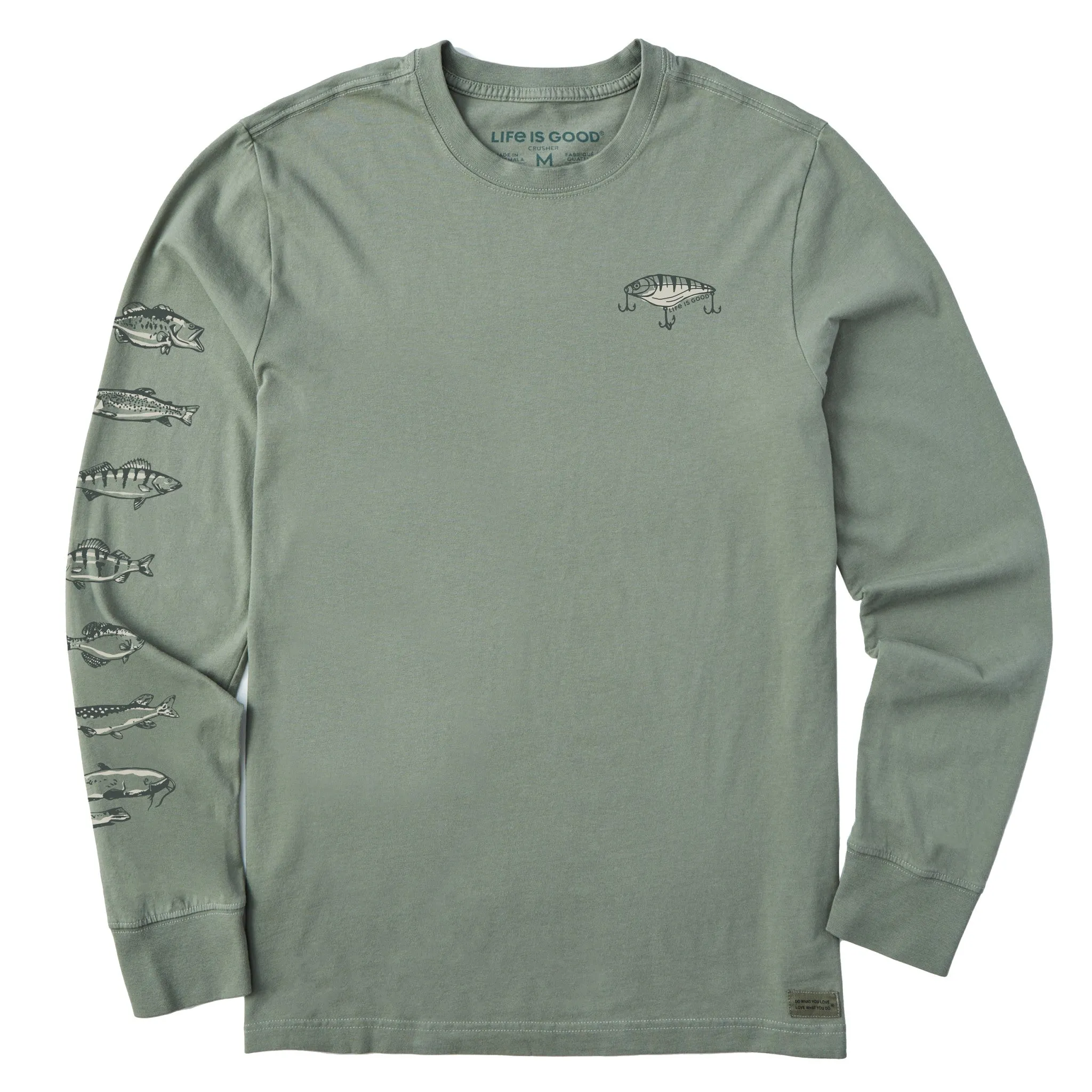 Men's Sketched Lure Long Sleeve Crusher Tee Easy Care Material Comfortable All Day Wear