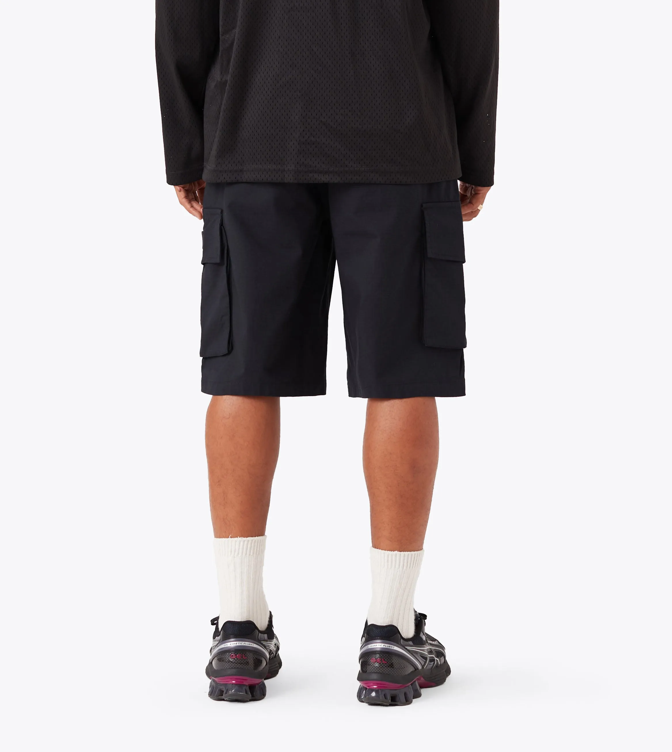 Layered Panel Design easygoing look Parachute Short Black