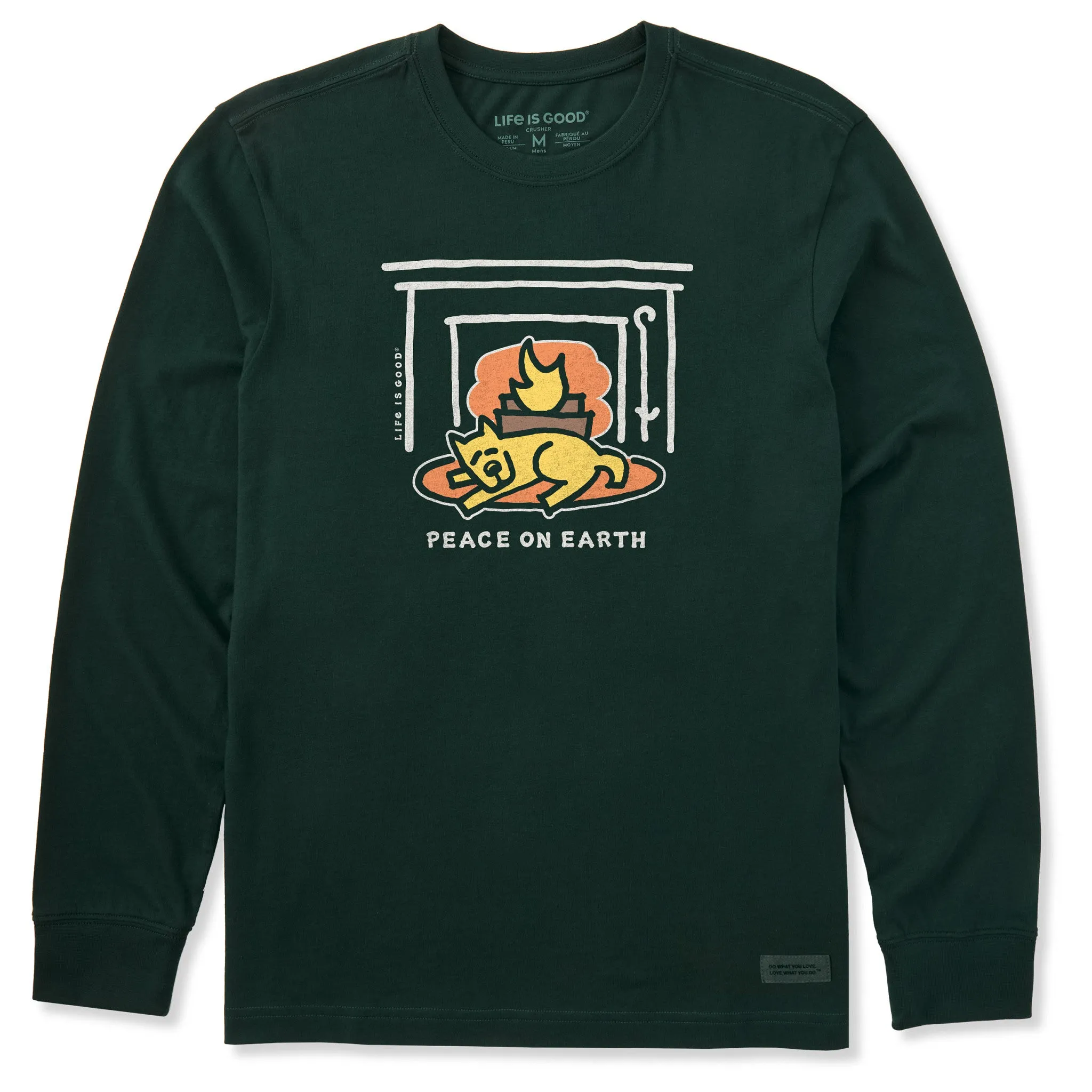 Timeless Layer Men's Rocket Fireplace Peace Long Sleeve Crusher Tee