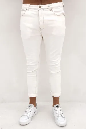A Dropped Slim Jean Smokey White Quality Wear