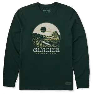 Soft Fit Wear Curved Hem Men's Glacier Park Long Sleeve Crusher Tee