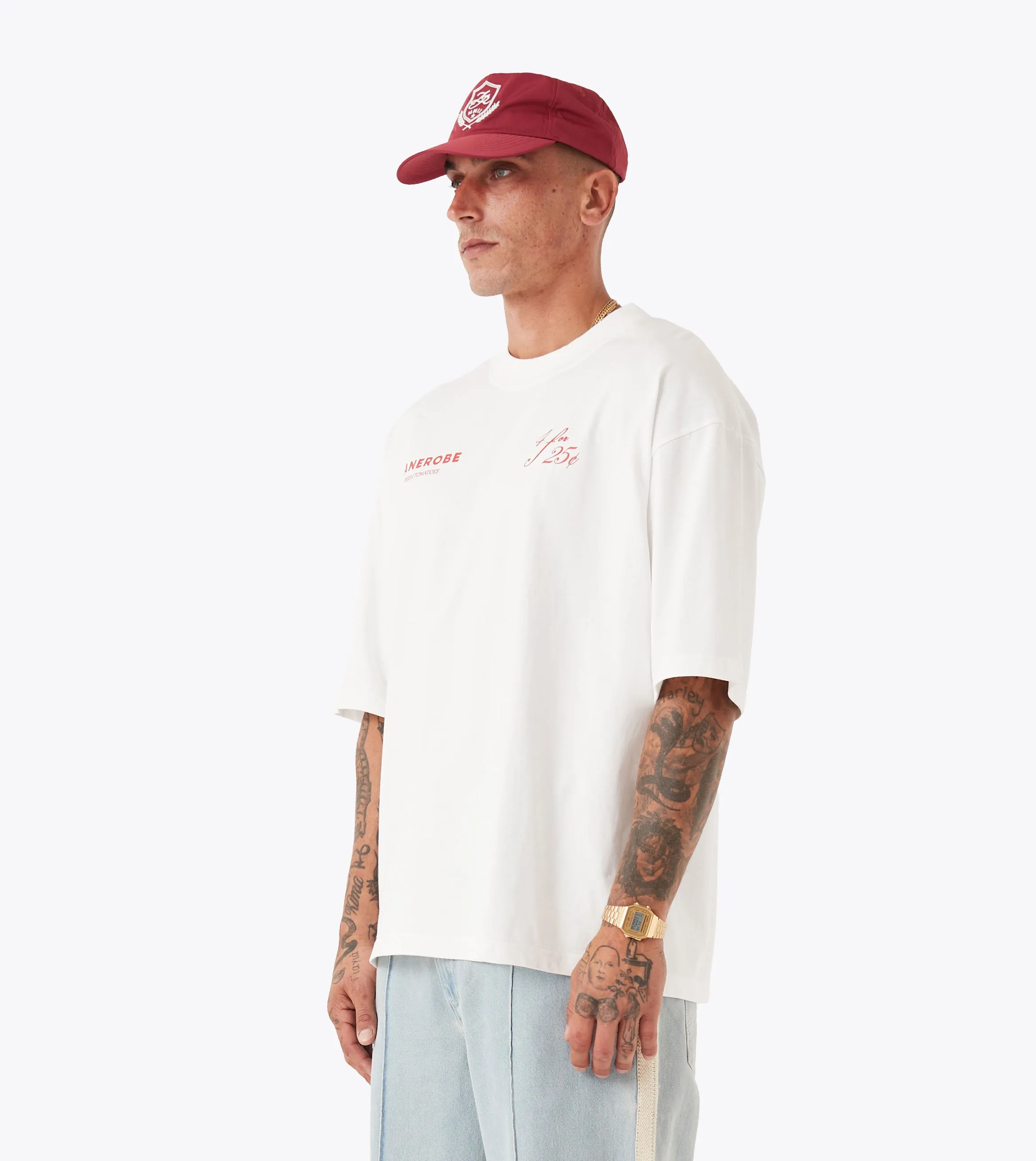 Skinny Fit Fresh Produce Flow Tee Vintage White