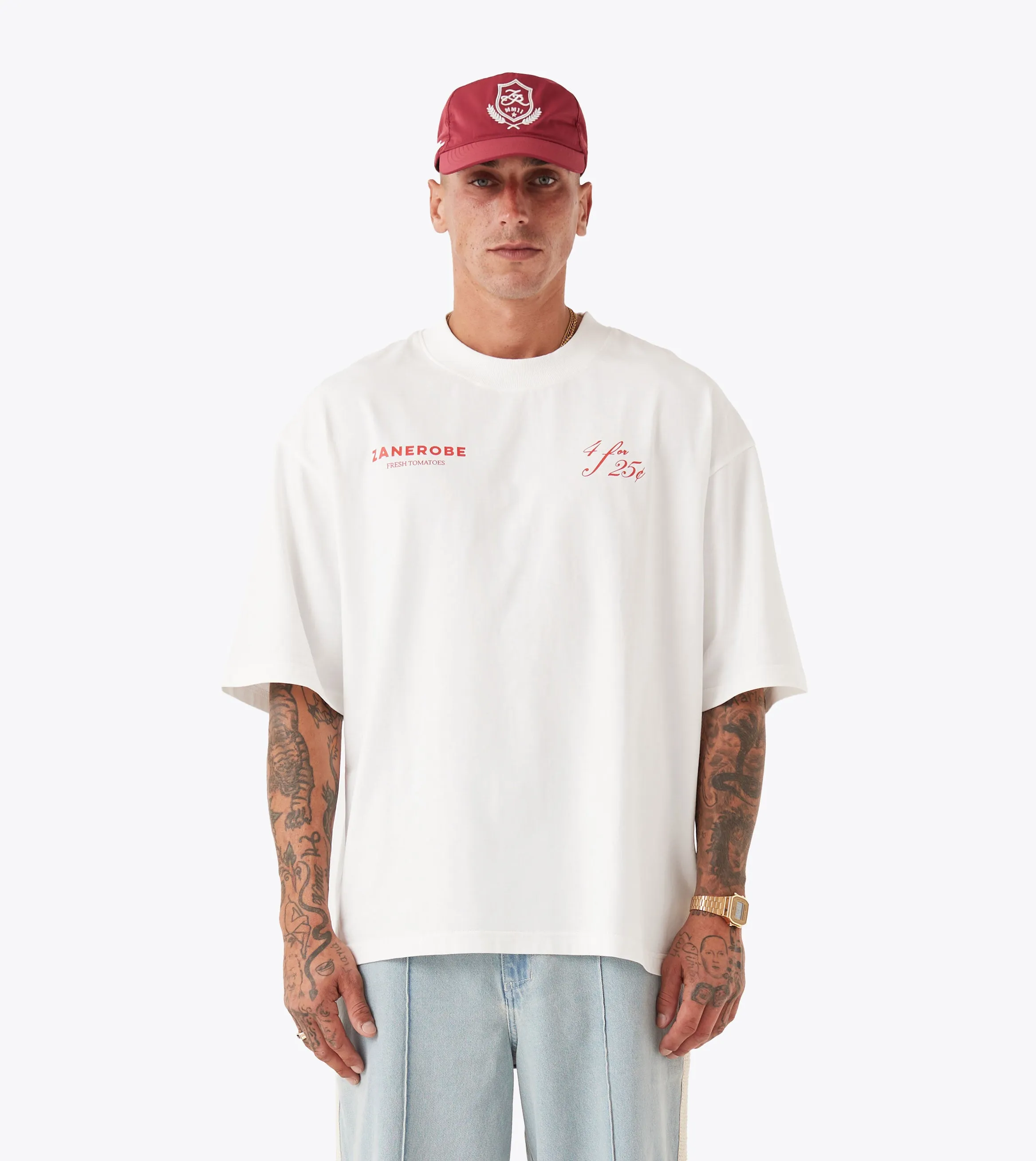 Cozy Comfort Layering Piece Fresh Produce Flow Tee Vintage White