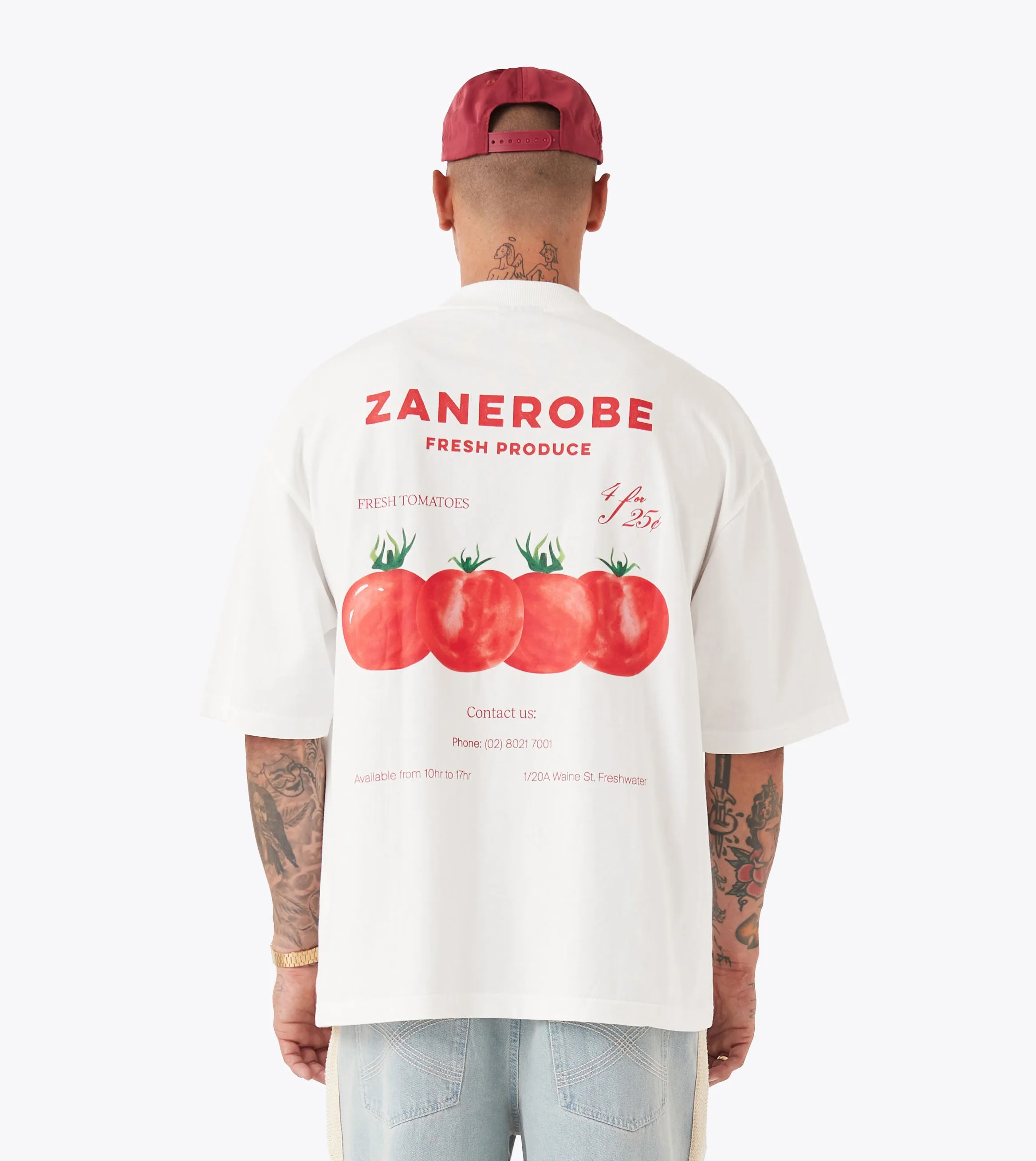 BiodegradableMaterial Fresh Produce Flow Tee Vintage White