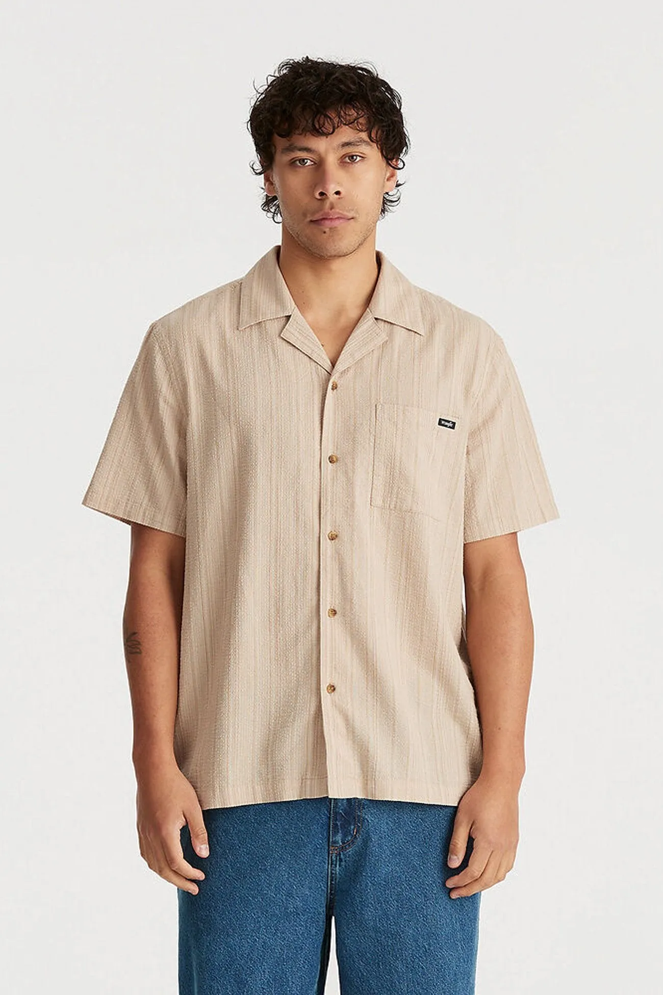 Resort Shirt Sandbank Stripe SeamlessSidePanels Curved Hem