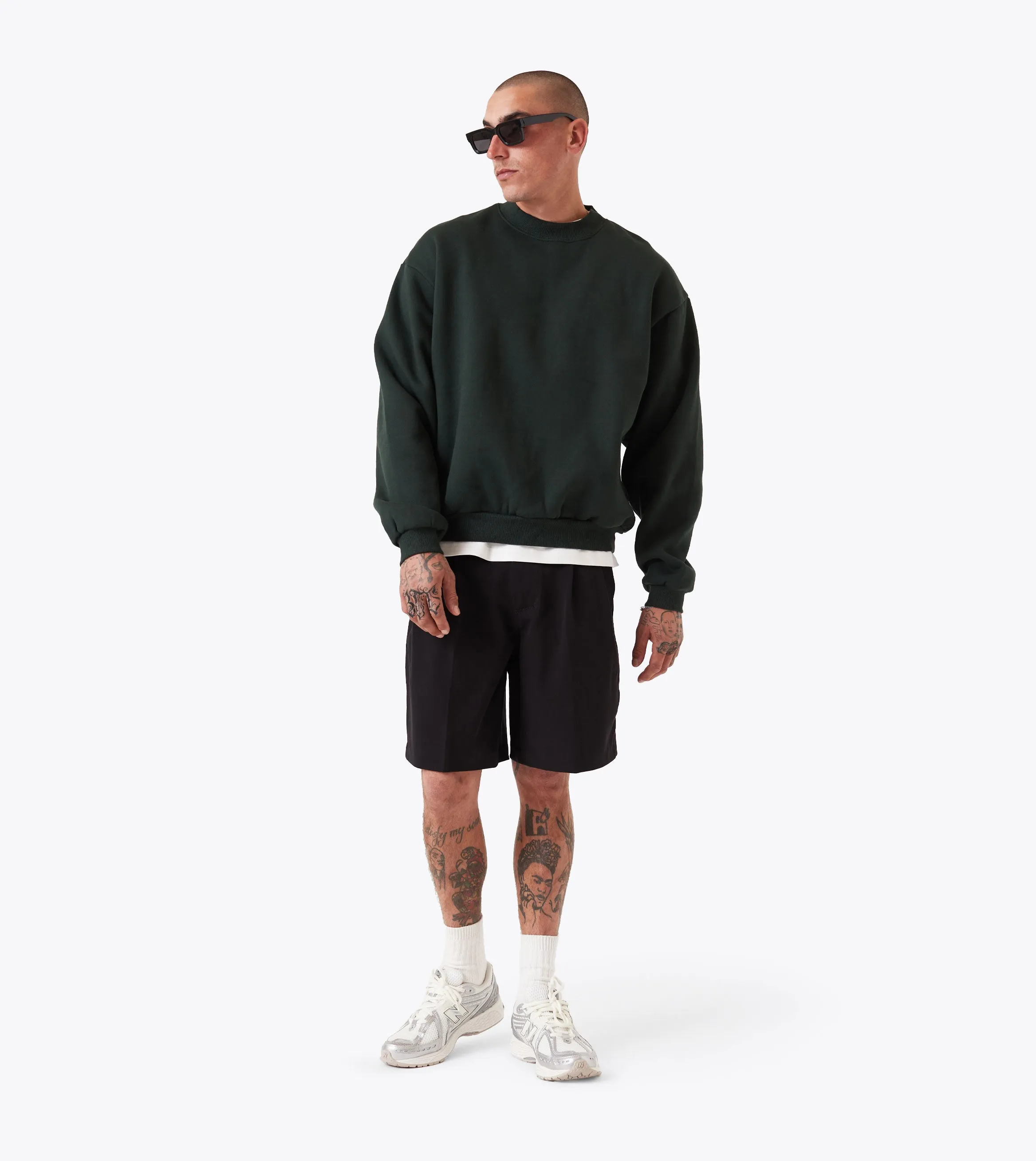 Leather quick dry Box Crew Forest