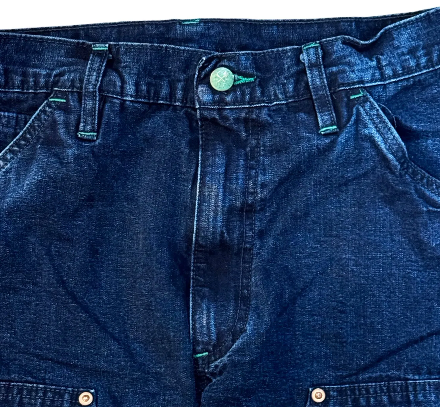 Japanese Indigo Selvedge Duck Double Knee Work Uniform jeans All Day Fit Bi Stretch Fabric