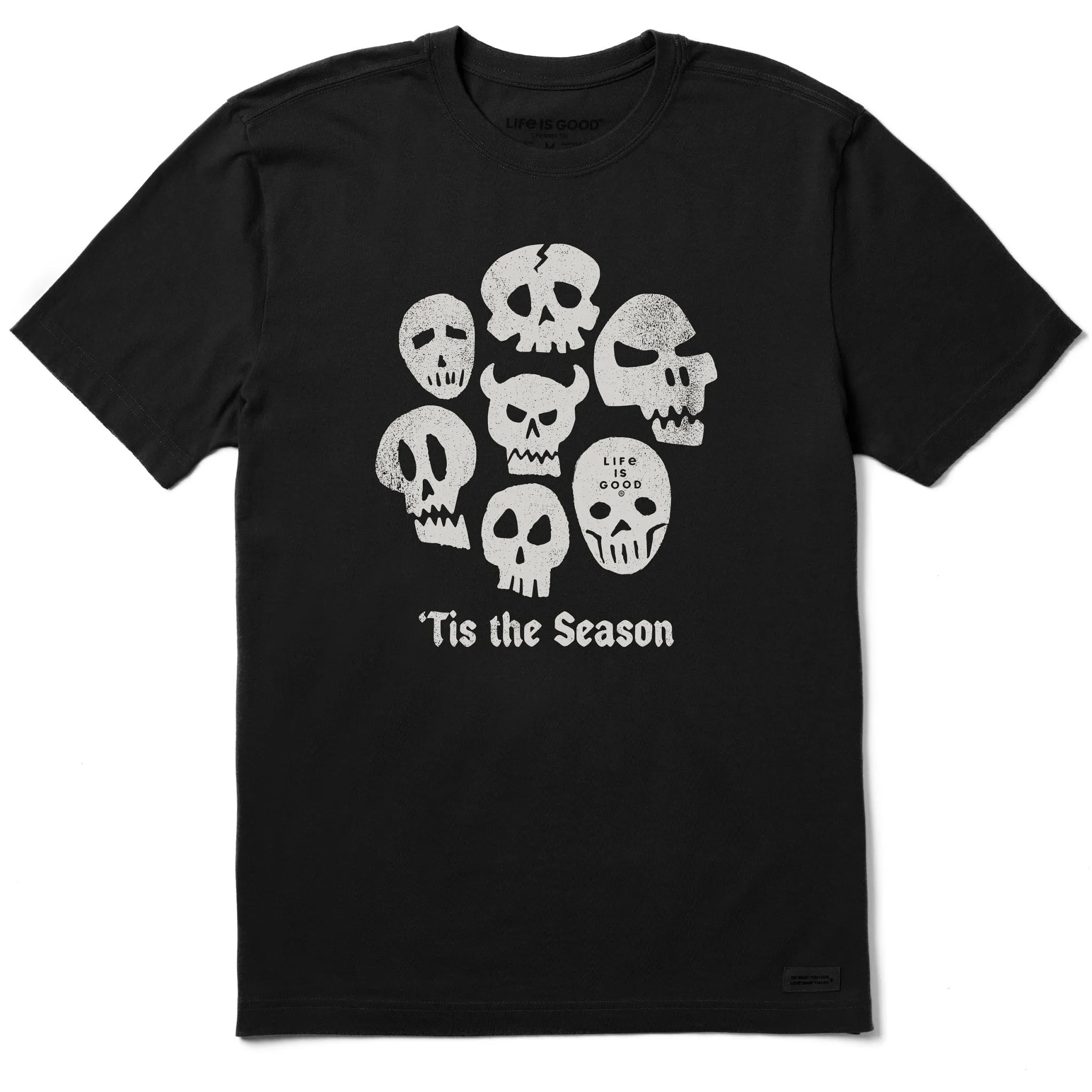 Soft Layers Sleek And Stylish Men's Tis the Season Skulls Short Sleeve Crusher Tee